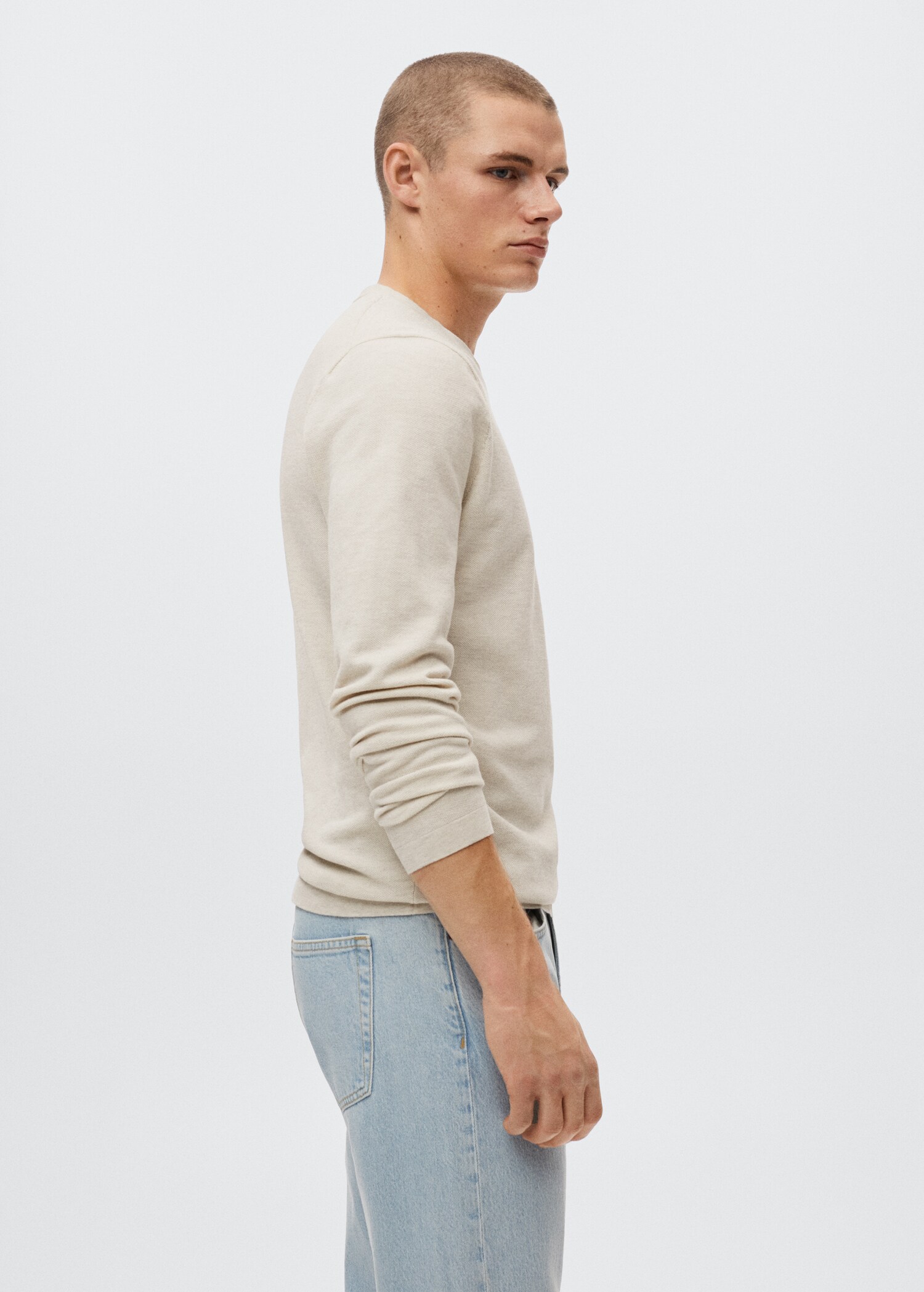 Fine-knit cotton sweater - Details of the article 2