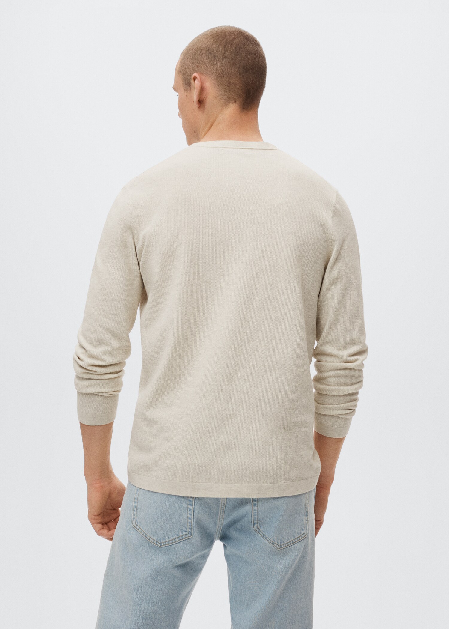 Fine-knit cotton sweater - Reverse of the article