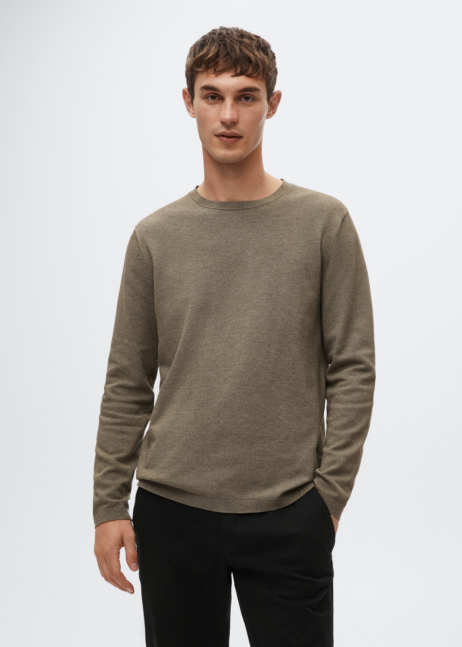 Fine-knit cotton sweater - Medium plane
