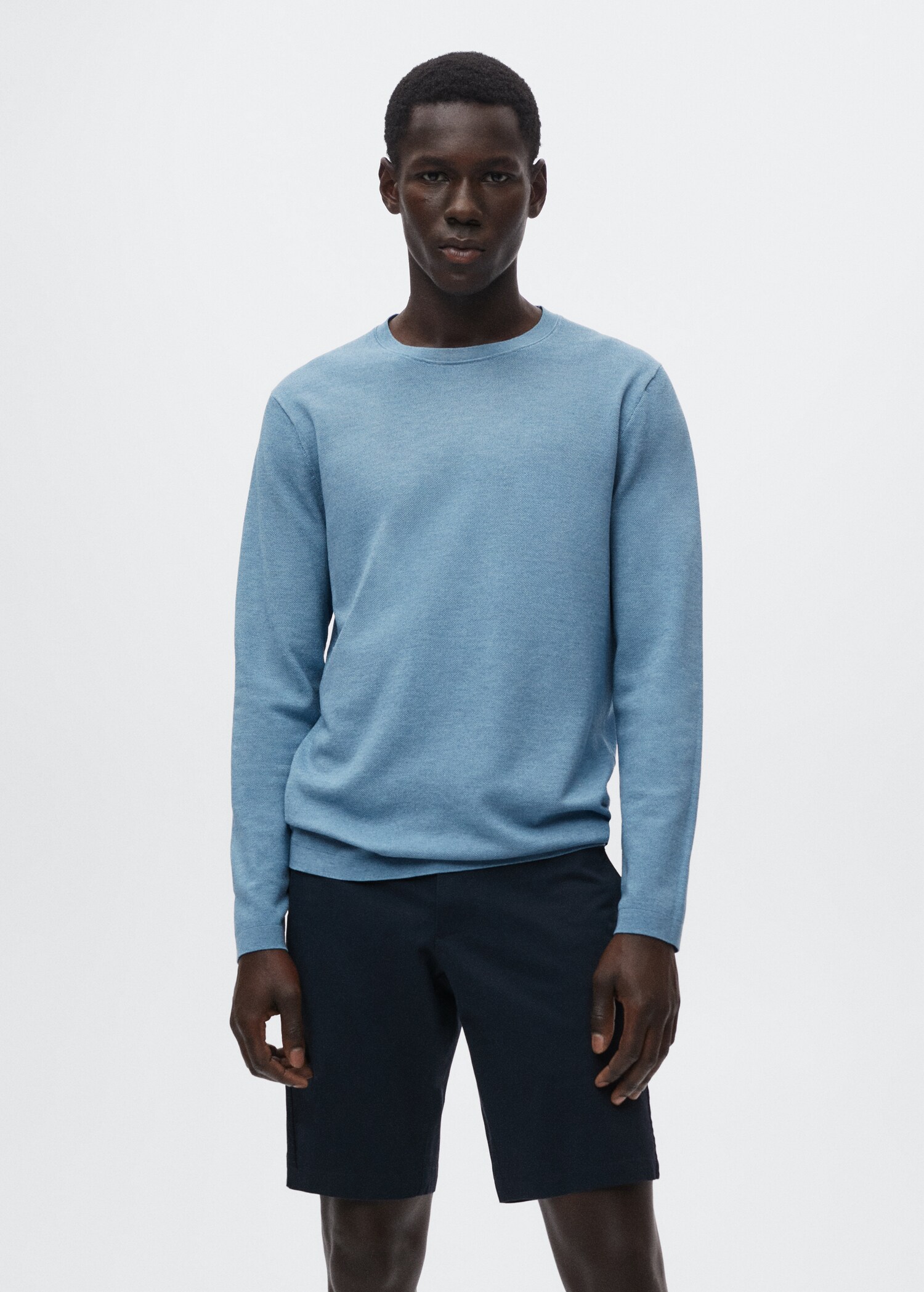Fine-knit cotton sweater - Medium plane
