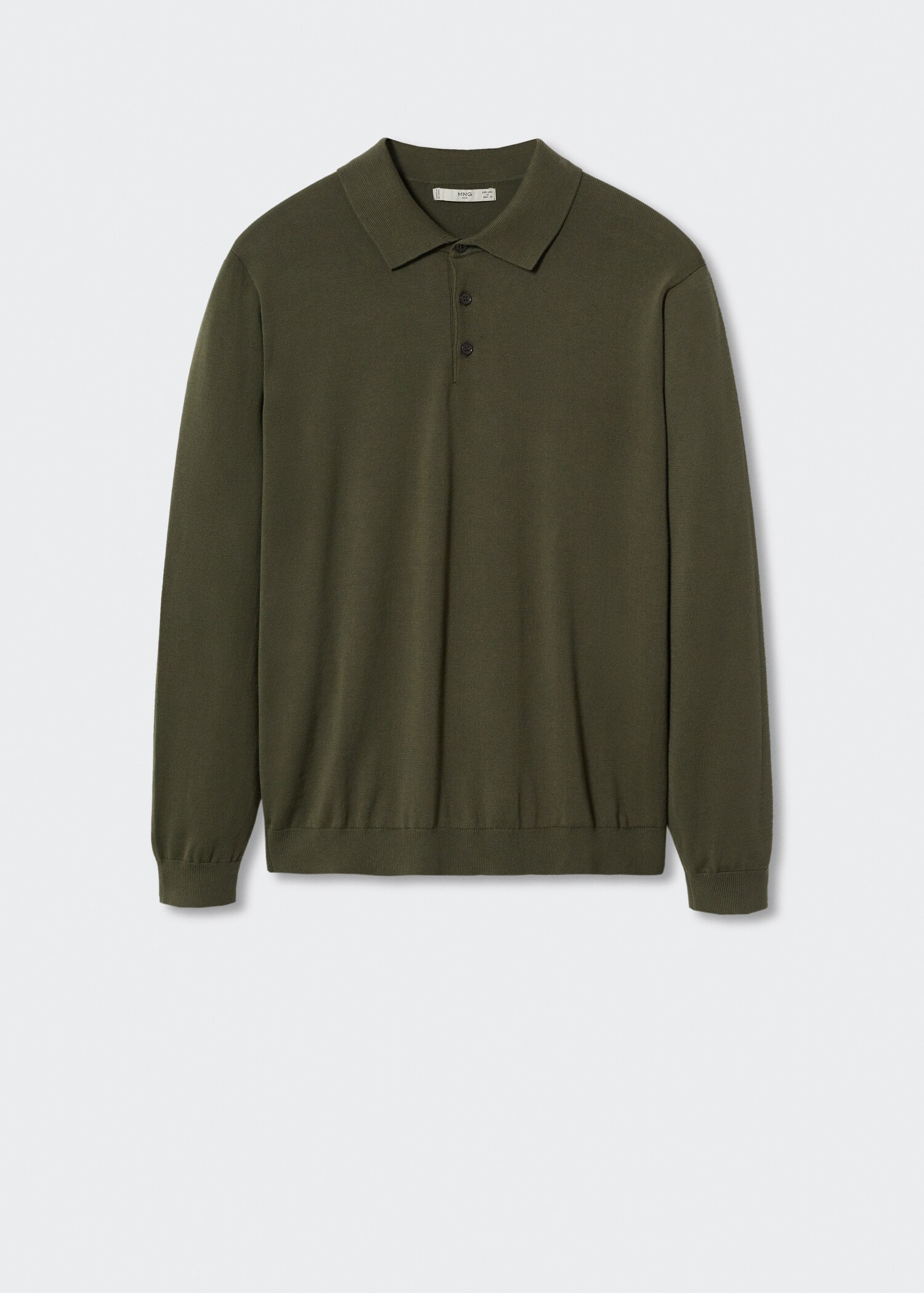Long-sleeved cotton jersey polo shirt - Article without model