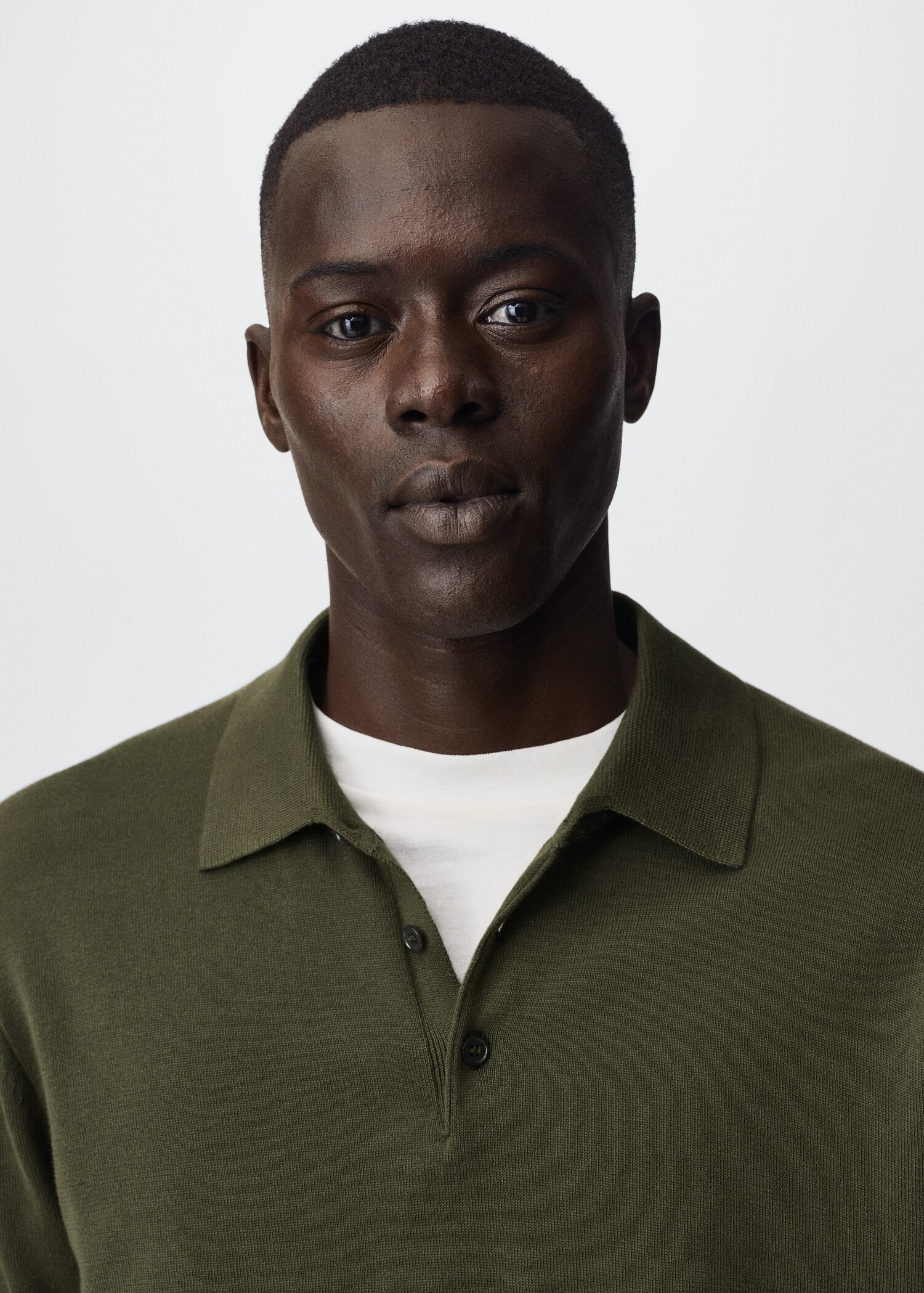 Long-sleeved cotton jersey polo shirt - Details of the article 1