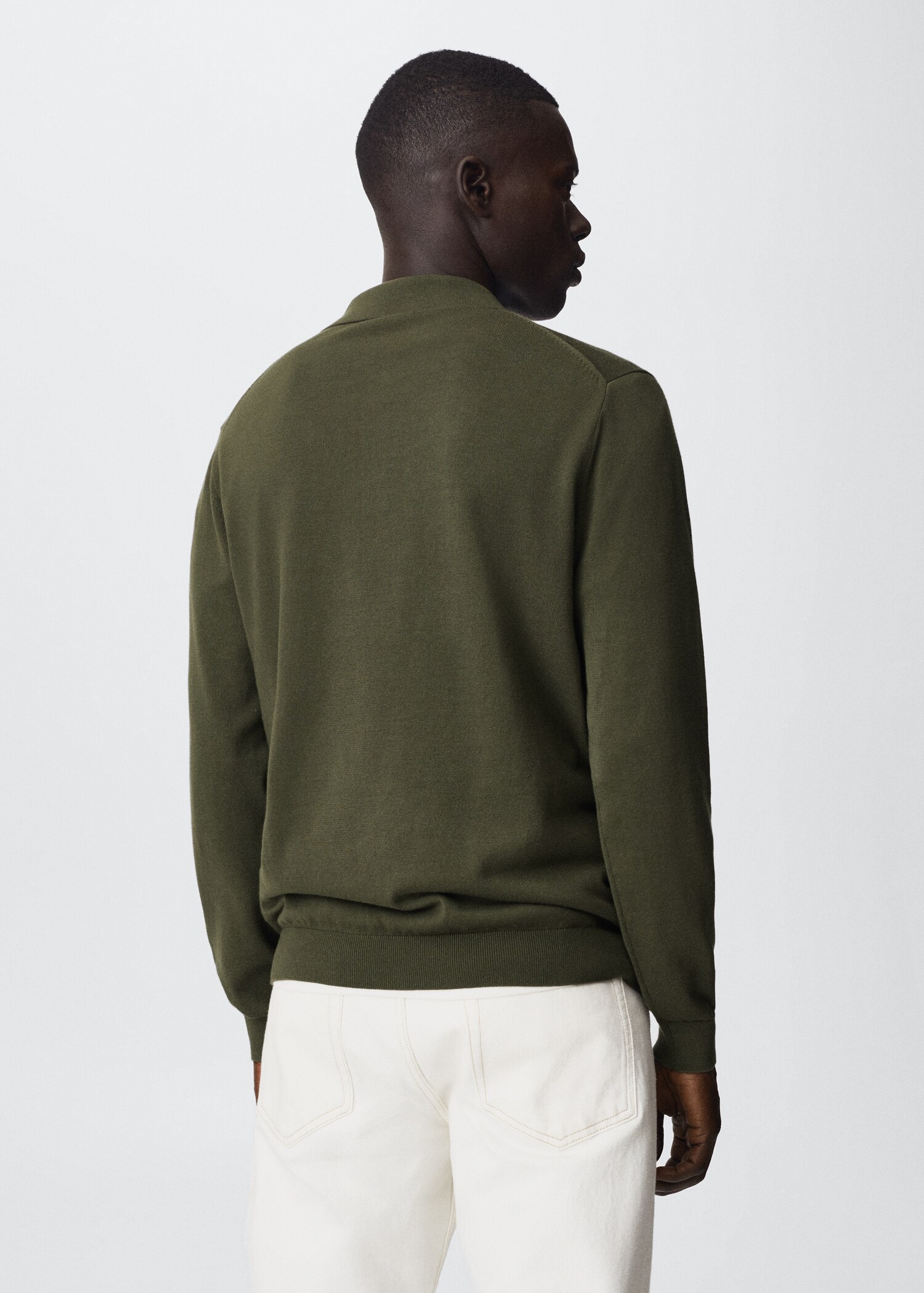 Long-sleeved cotton jersey polo shirt - Reverse of the article