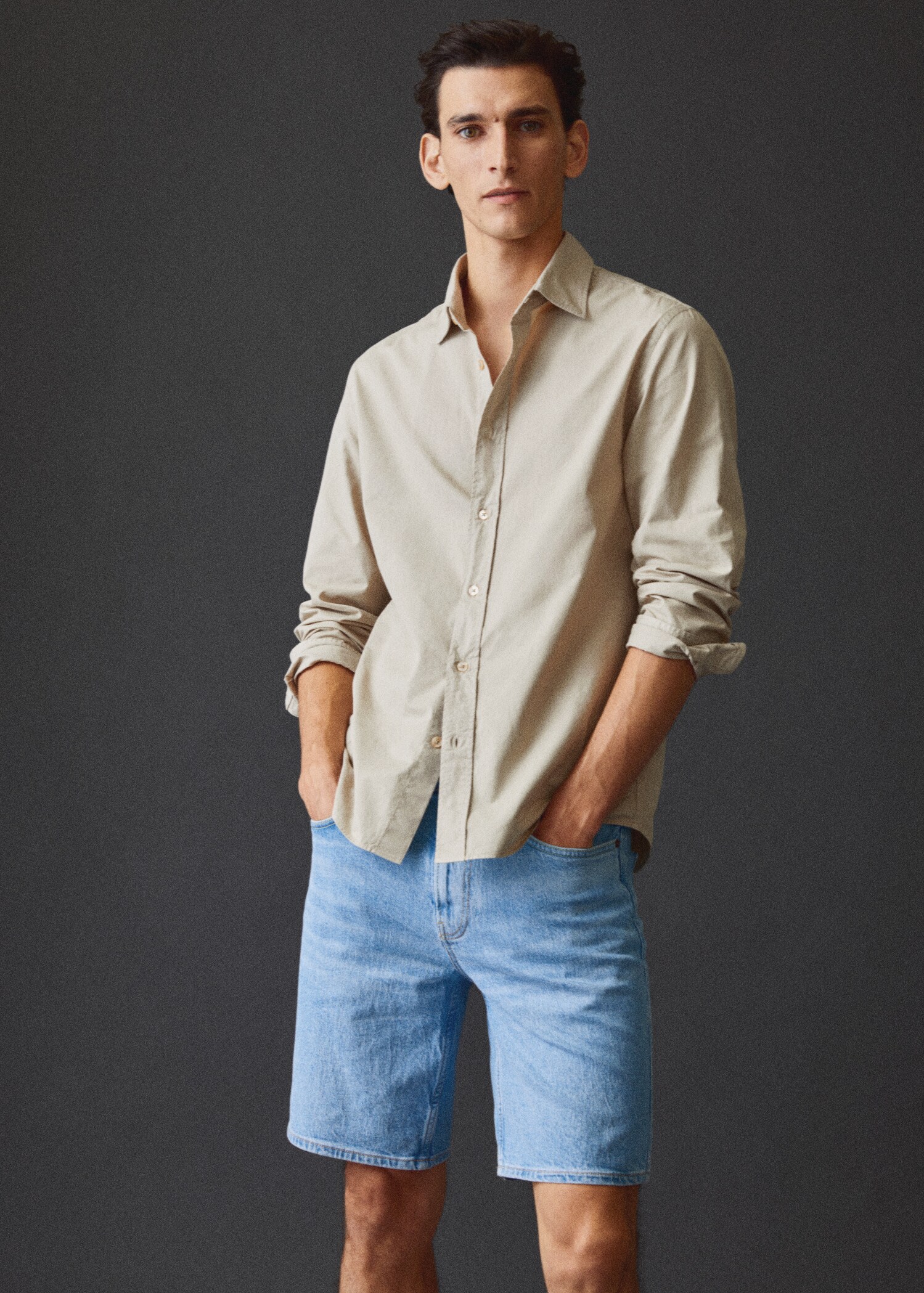 Regular-fit denim bermuda shorts - Details of the article 6