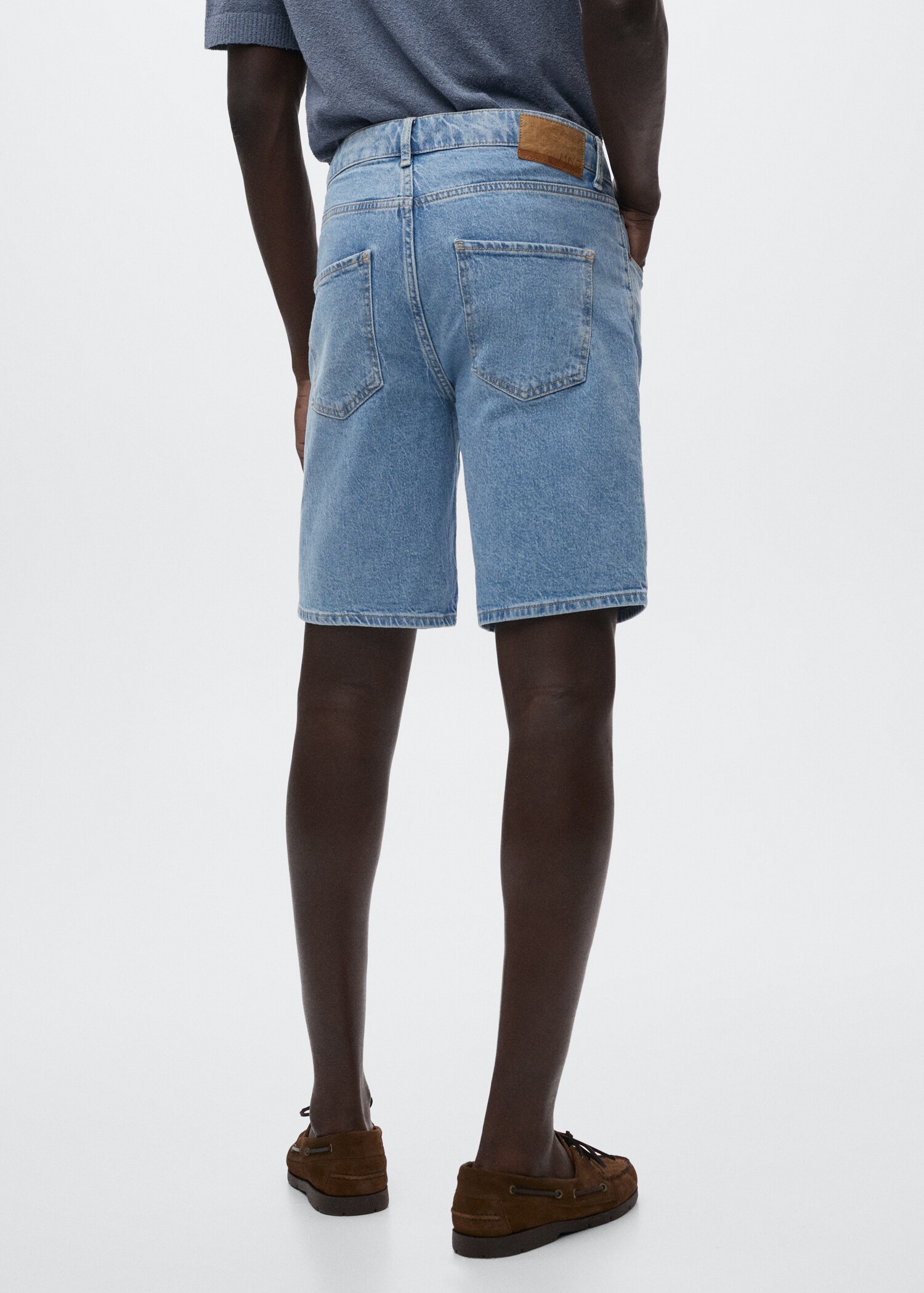 Regular-fit denim bermuda shorts - Reverse of the article