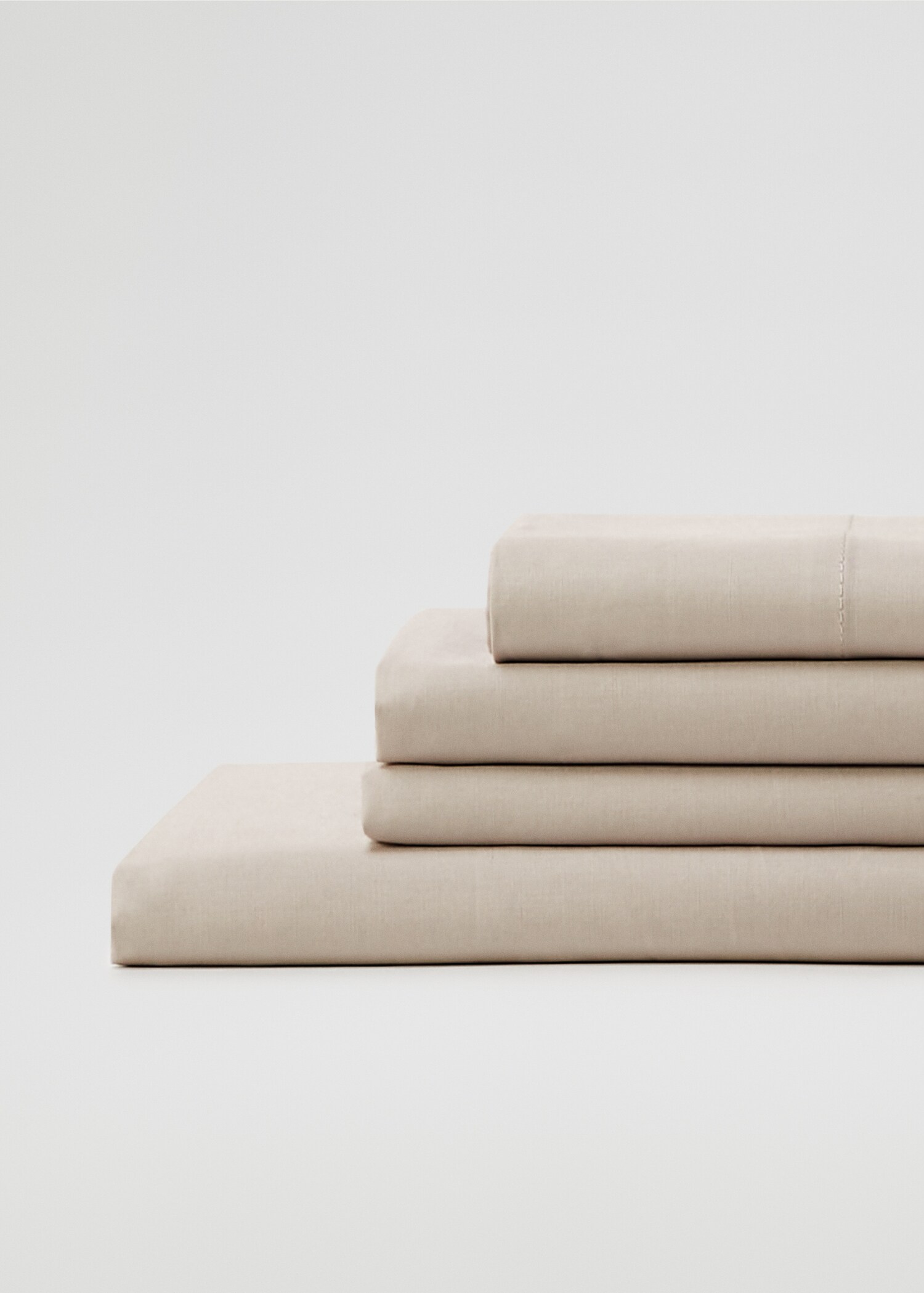 Percale cotton 180 thread fitted sheet 70x79x11.8 in - Details of the article 2