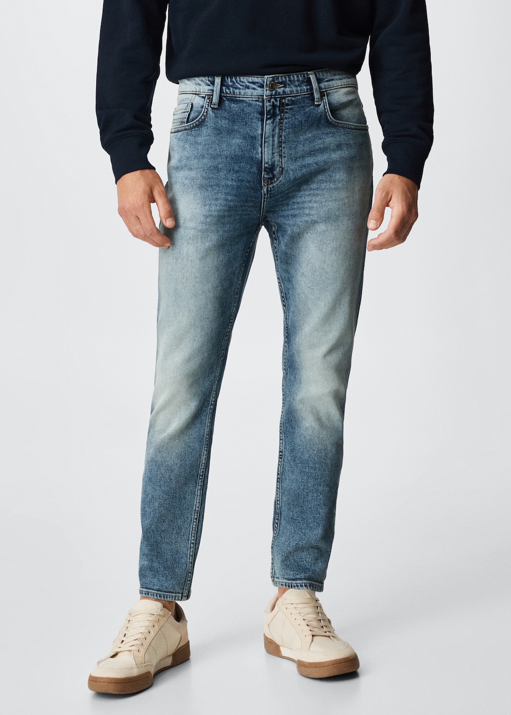 Mens jeans with tapered ankle sale