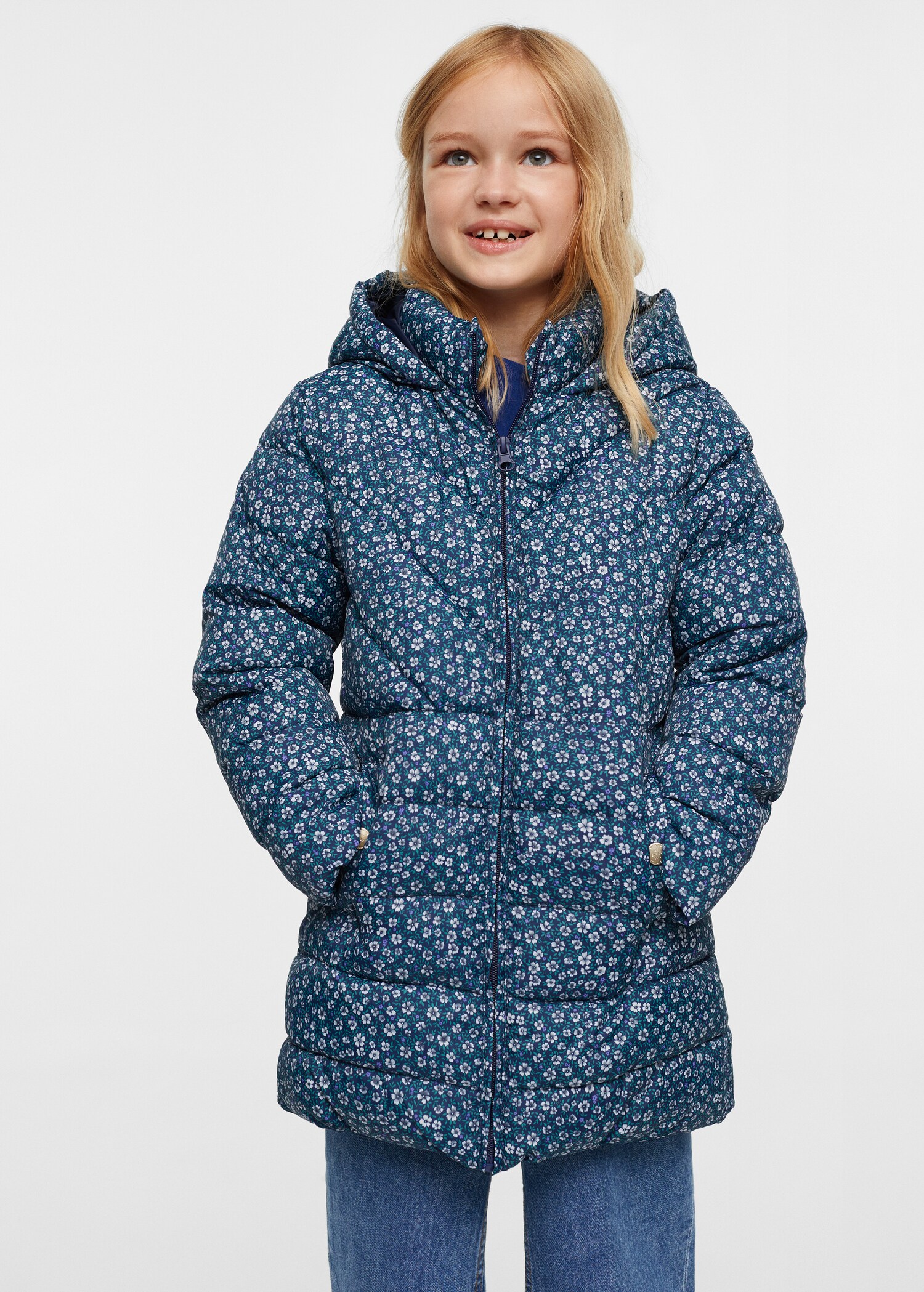 Quilted long coat - Medium plane