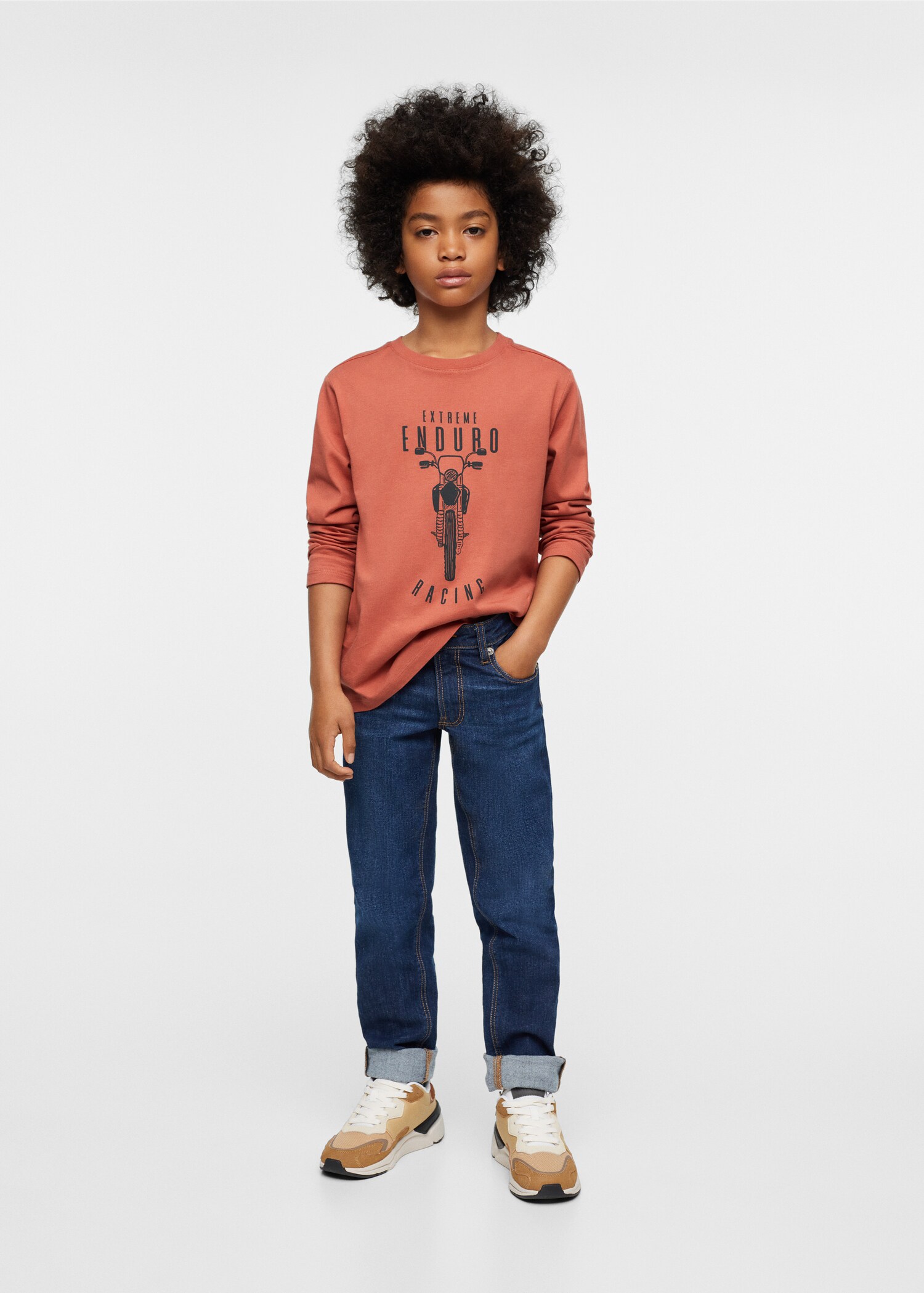 Camiseta algodón estampado - Plano medio