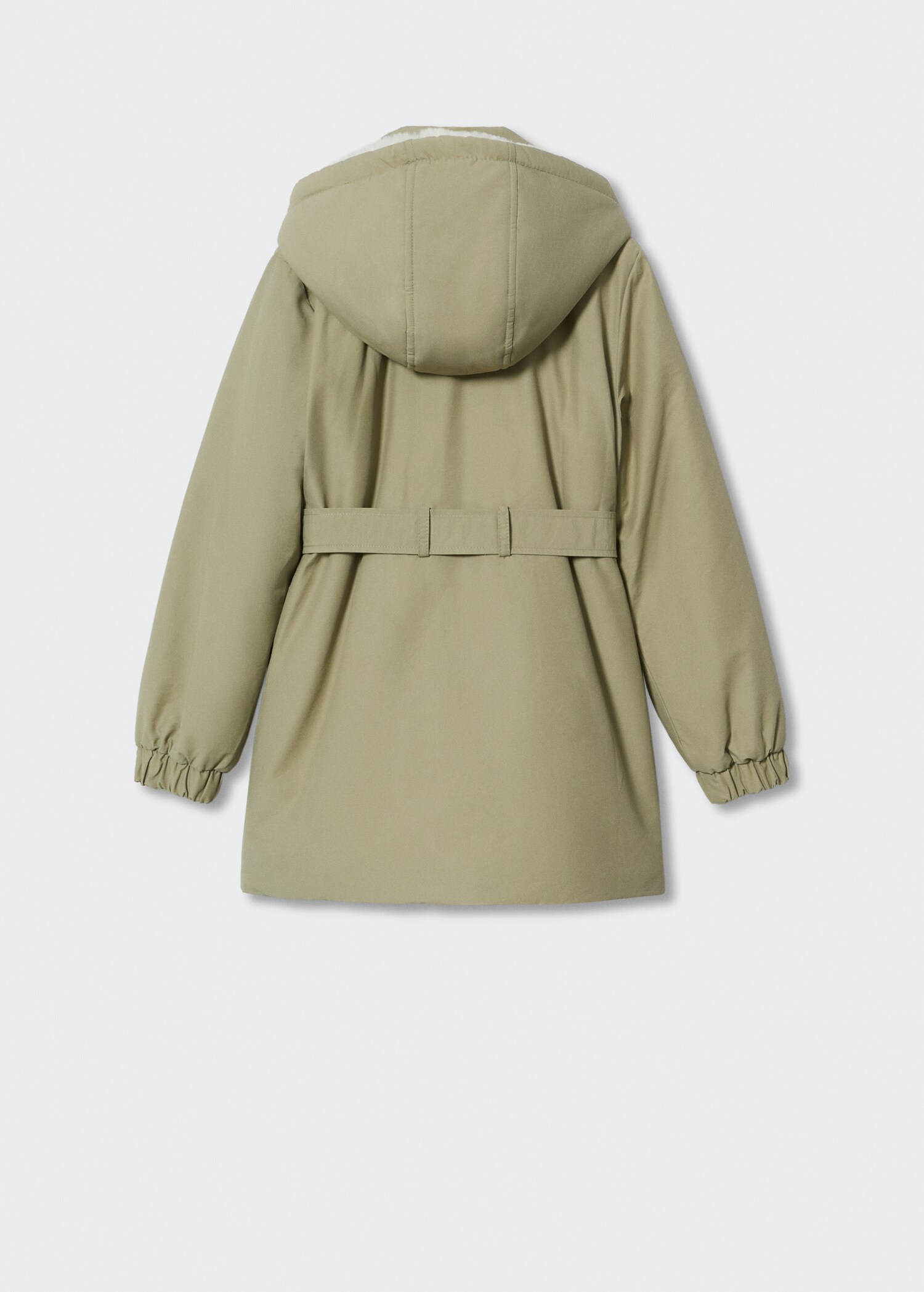 Fur lined quilted trench coat - Reverse of the article