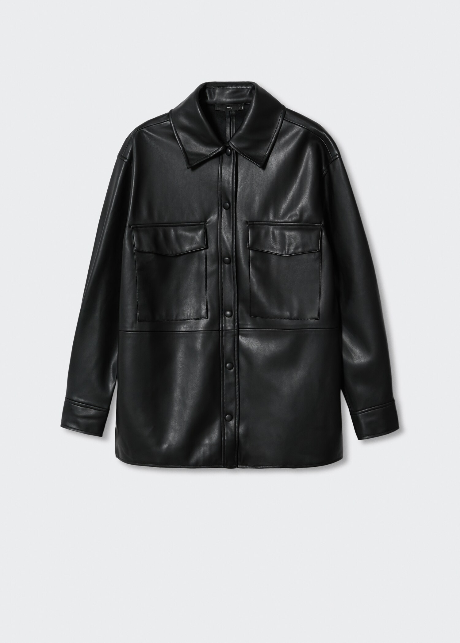 Oversized leather-effect overshirt - Article without model