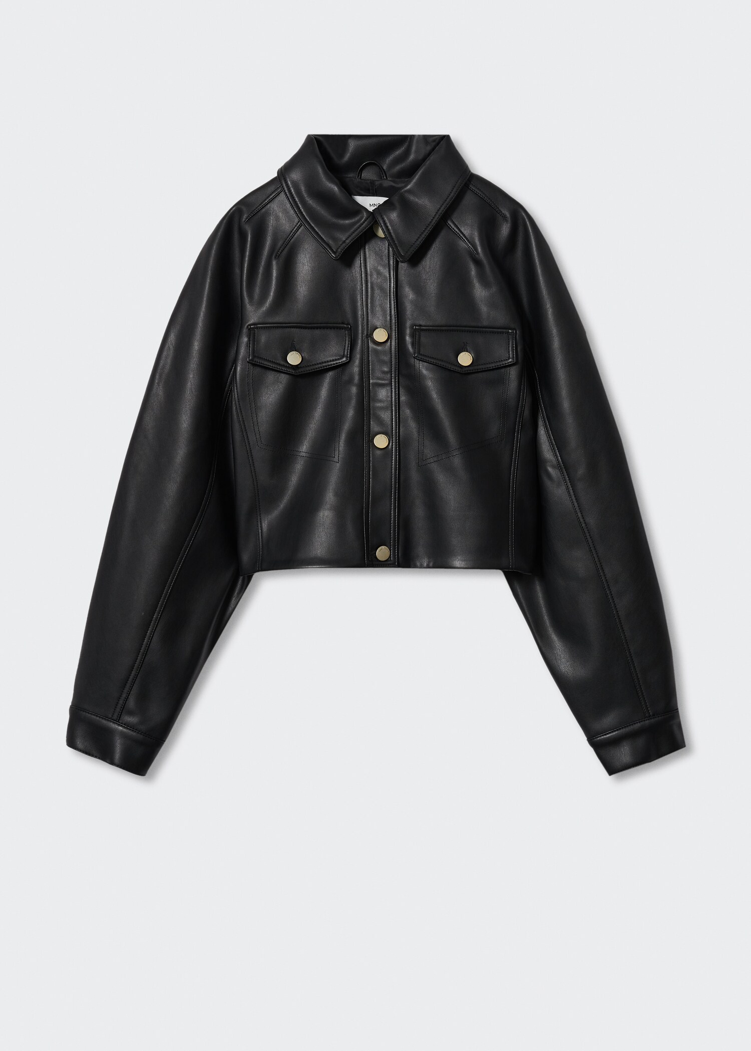 Short leather-effect jacket - Article without model