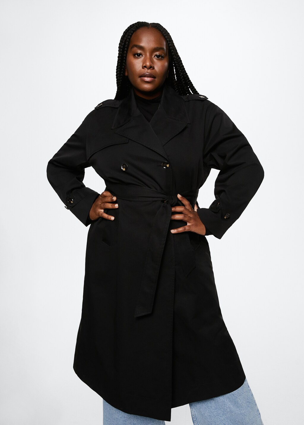 ジャケット THE GARMENT Black cotton-blend Kelly trench coat the garment Black cotton-blend Kelly trench coat | TheDoubleF