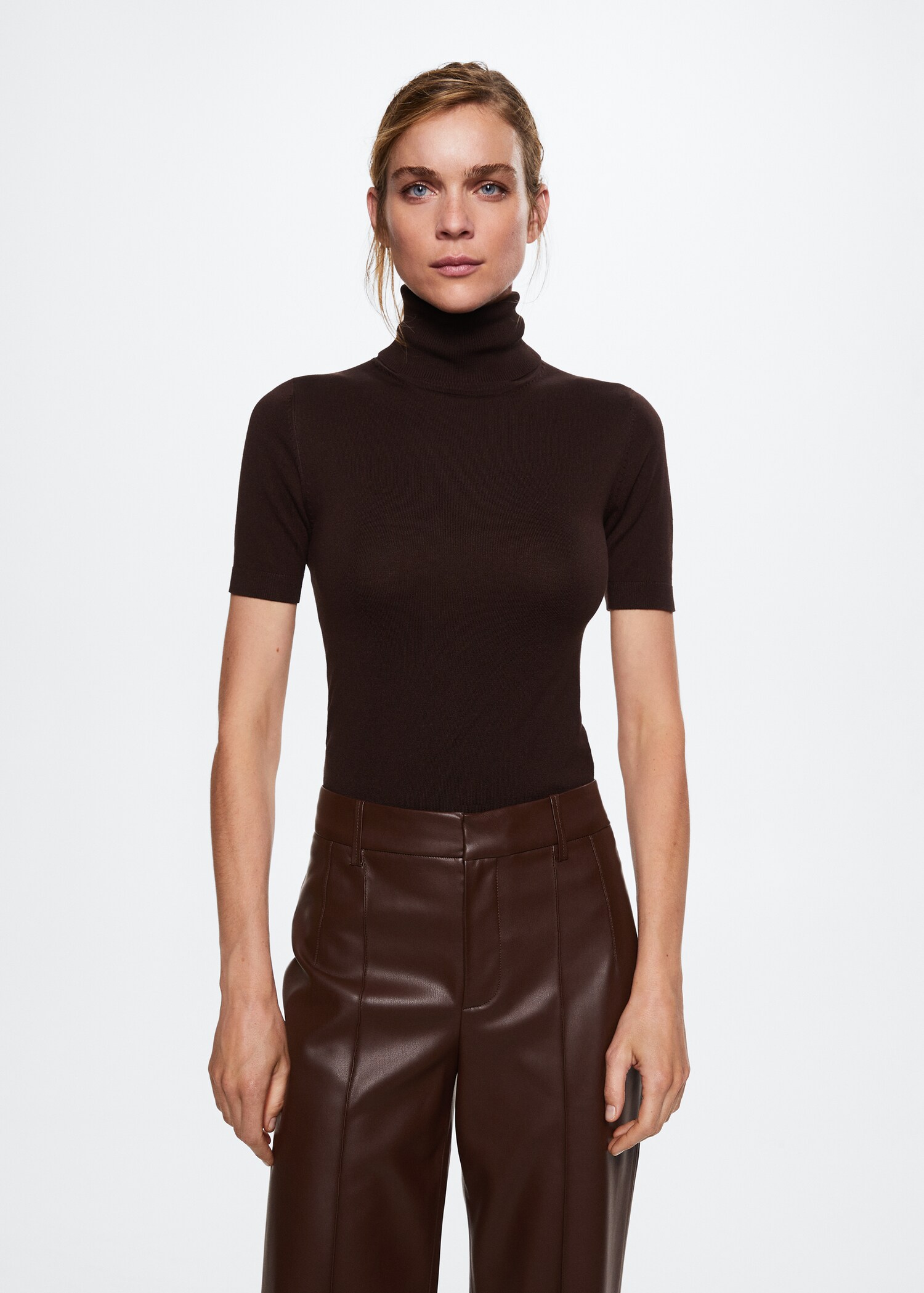 Turtleneck knitted sweater - Medium plane