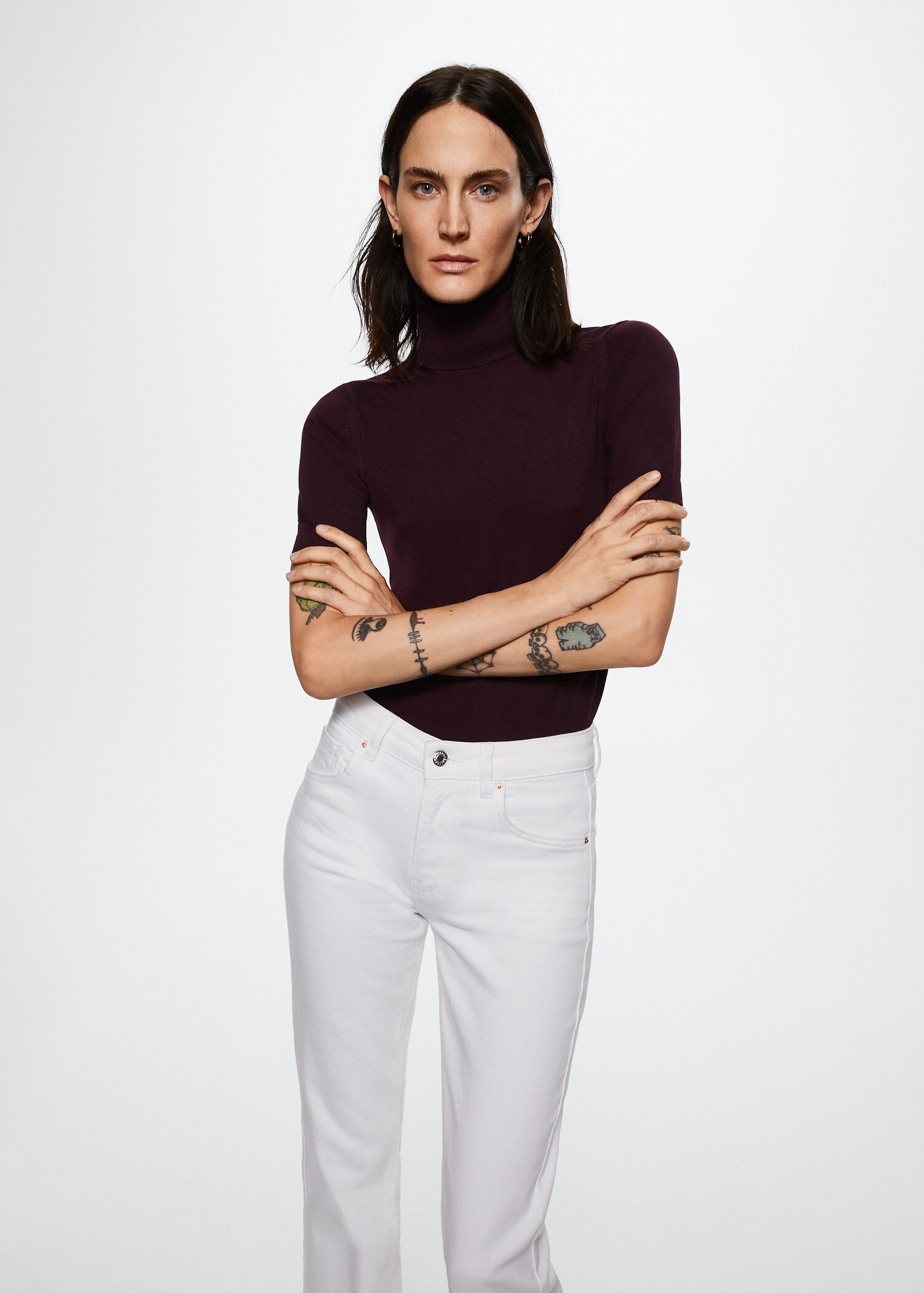 Turtleneck knitted sweater - Medium plane