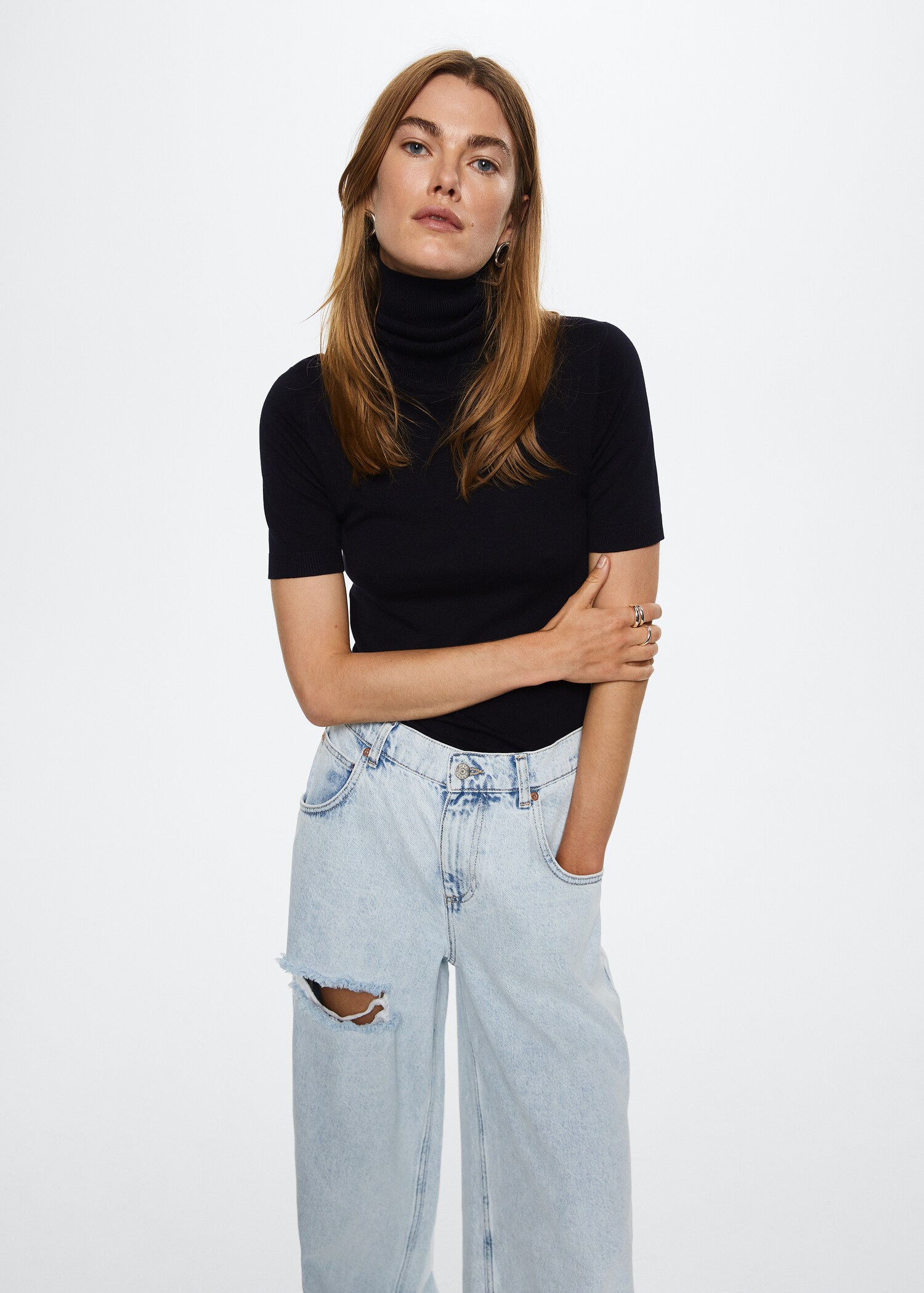 Turtleneck knitted sweater - Medium plane