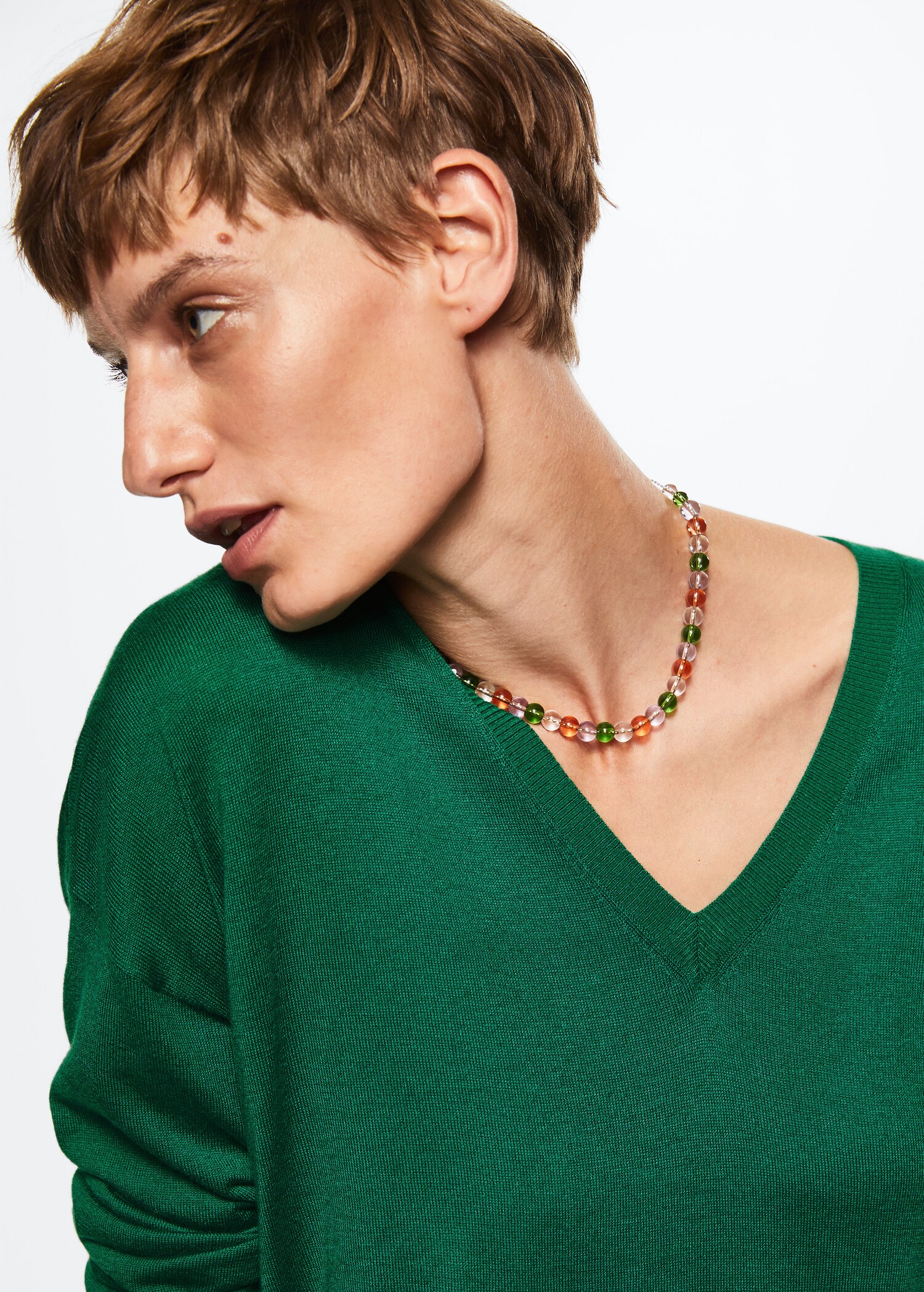 V-neck knit sweater - Details of the article 1
