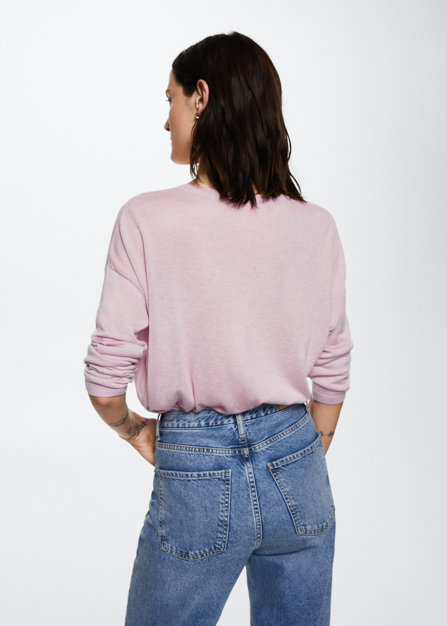 V-neck knit sweater - Reverse of the article