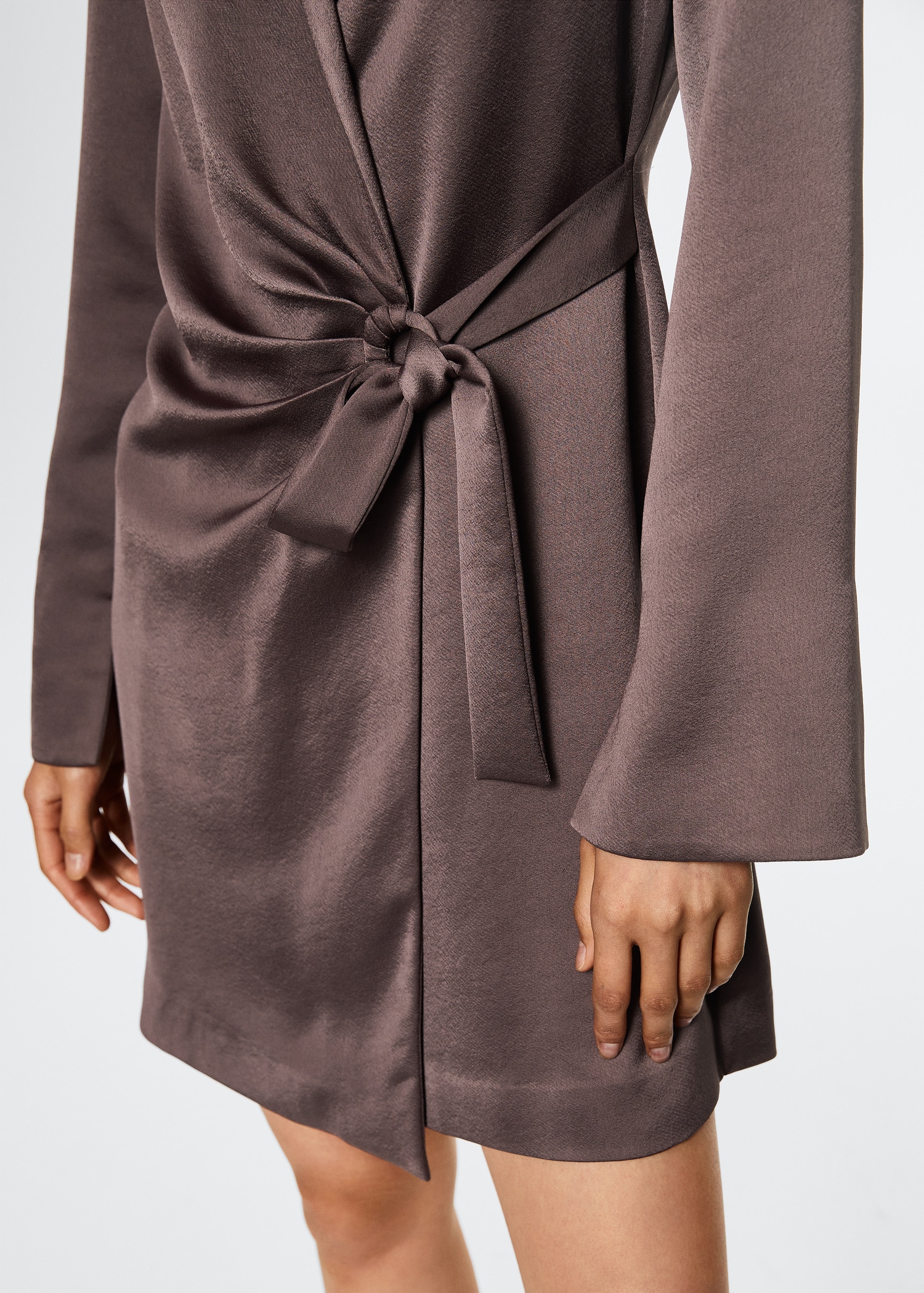 Satin shirt dress Women MANGO China1