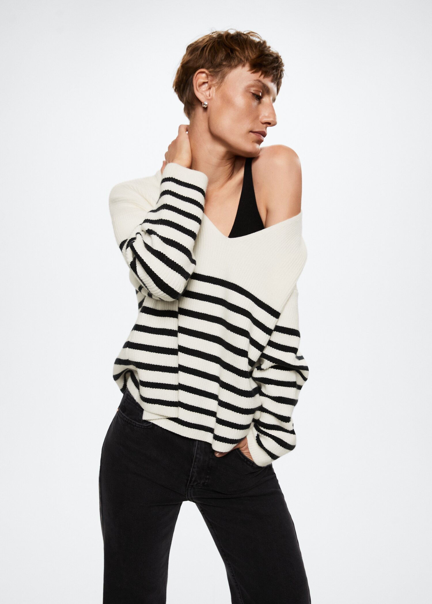 Jersey rayas oversize - Plano medio