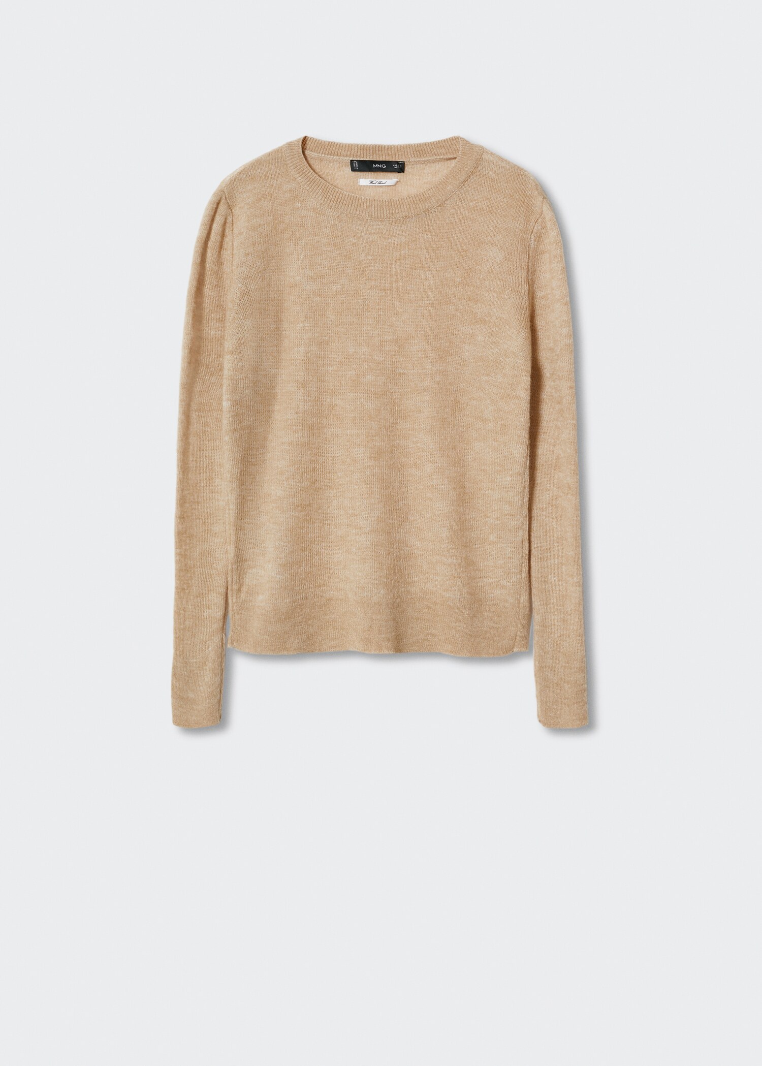 Cotton-linen round-neck knitted sweater - Article without model
