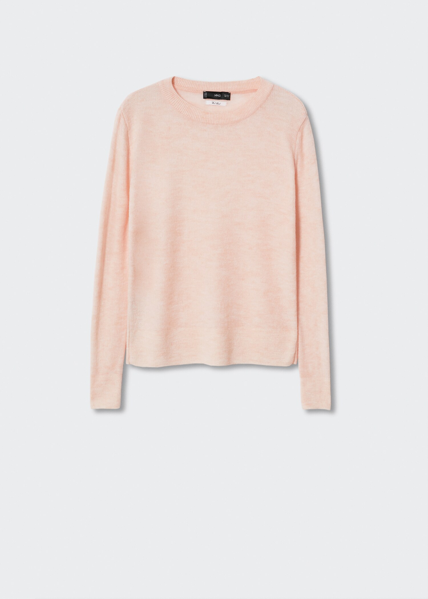 Cotton-linen round-neck knitted sweater - Article without model