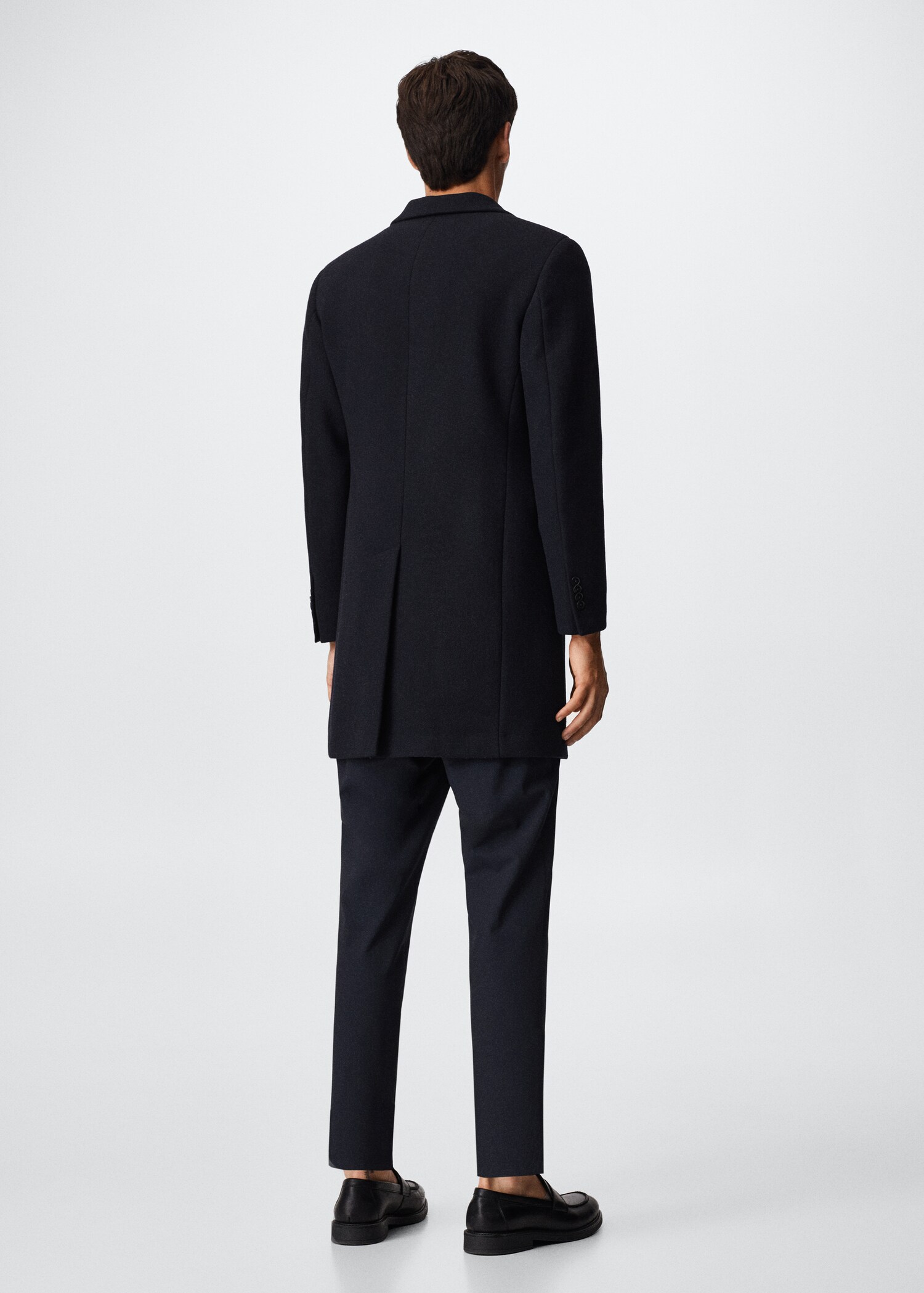 Long recycled wool coat - Reverse of the article