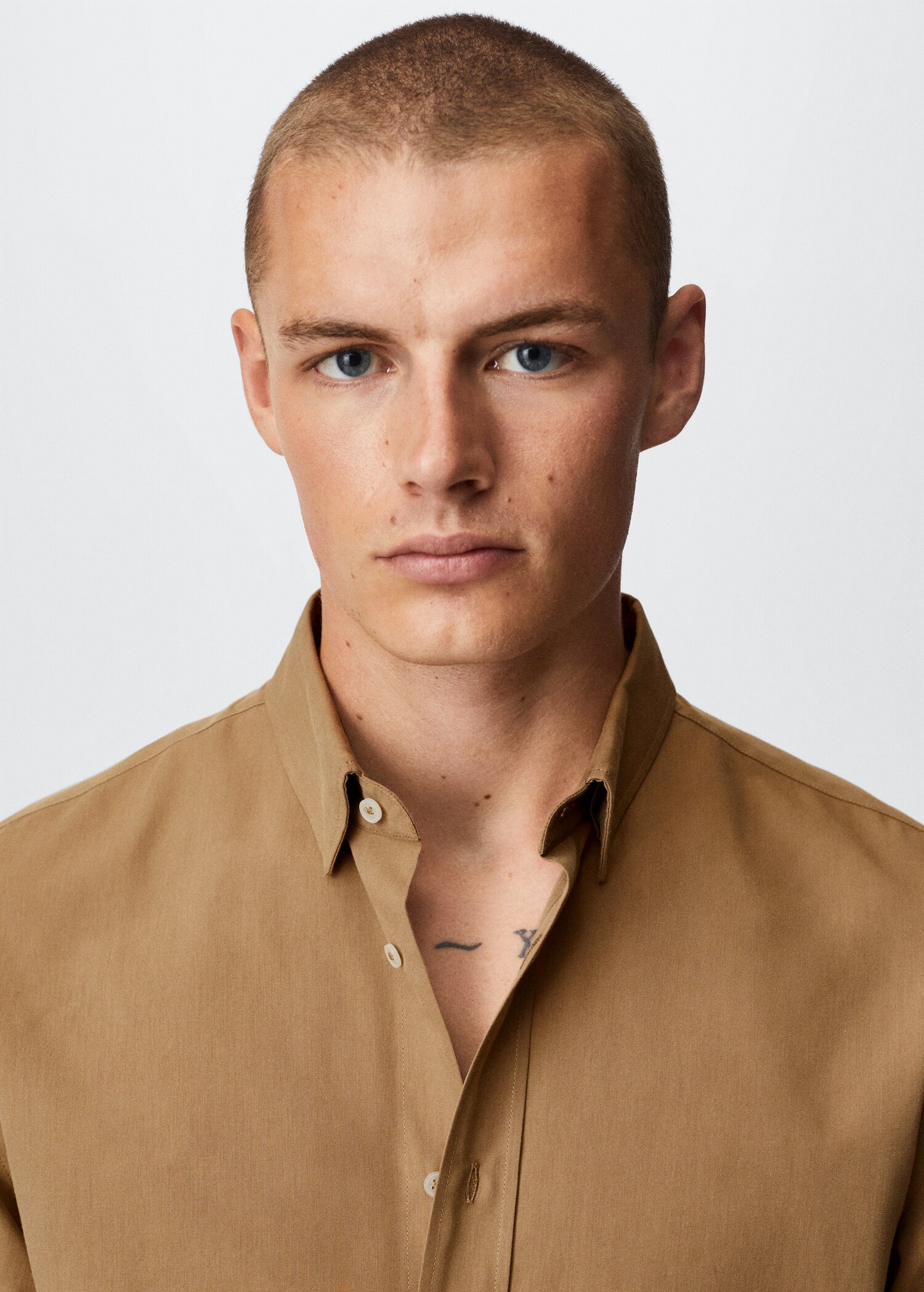 Regular-fit cotton lyocell shirt - Details of the article 1