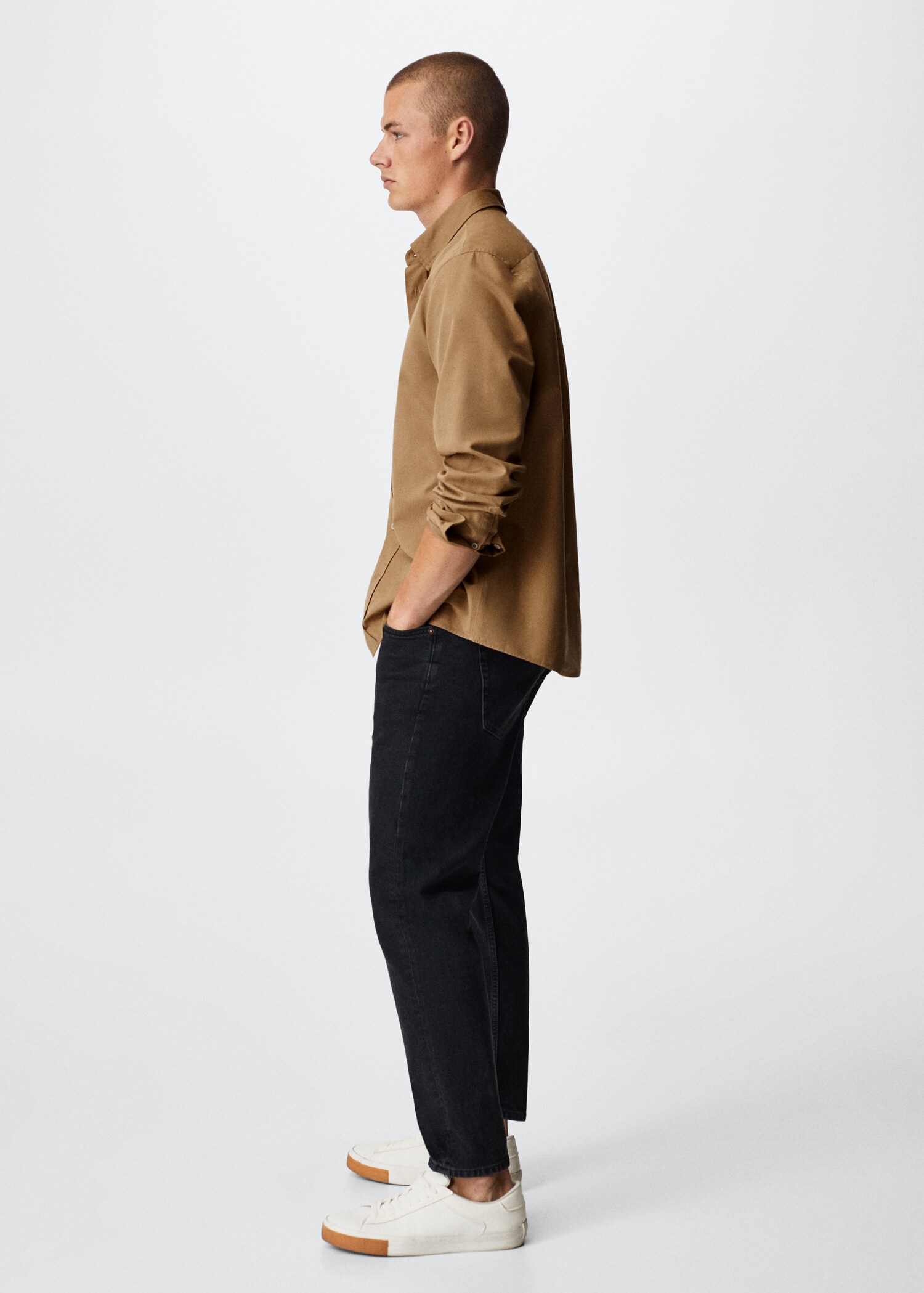 Regular-fit cotton lyocell shirt - Details of the article 2
