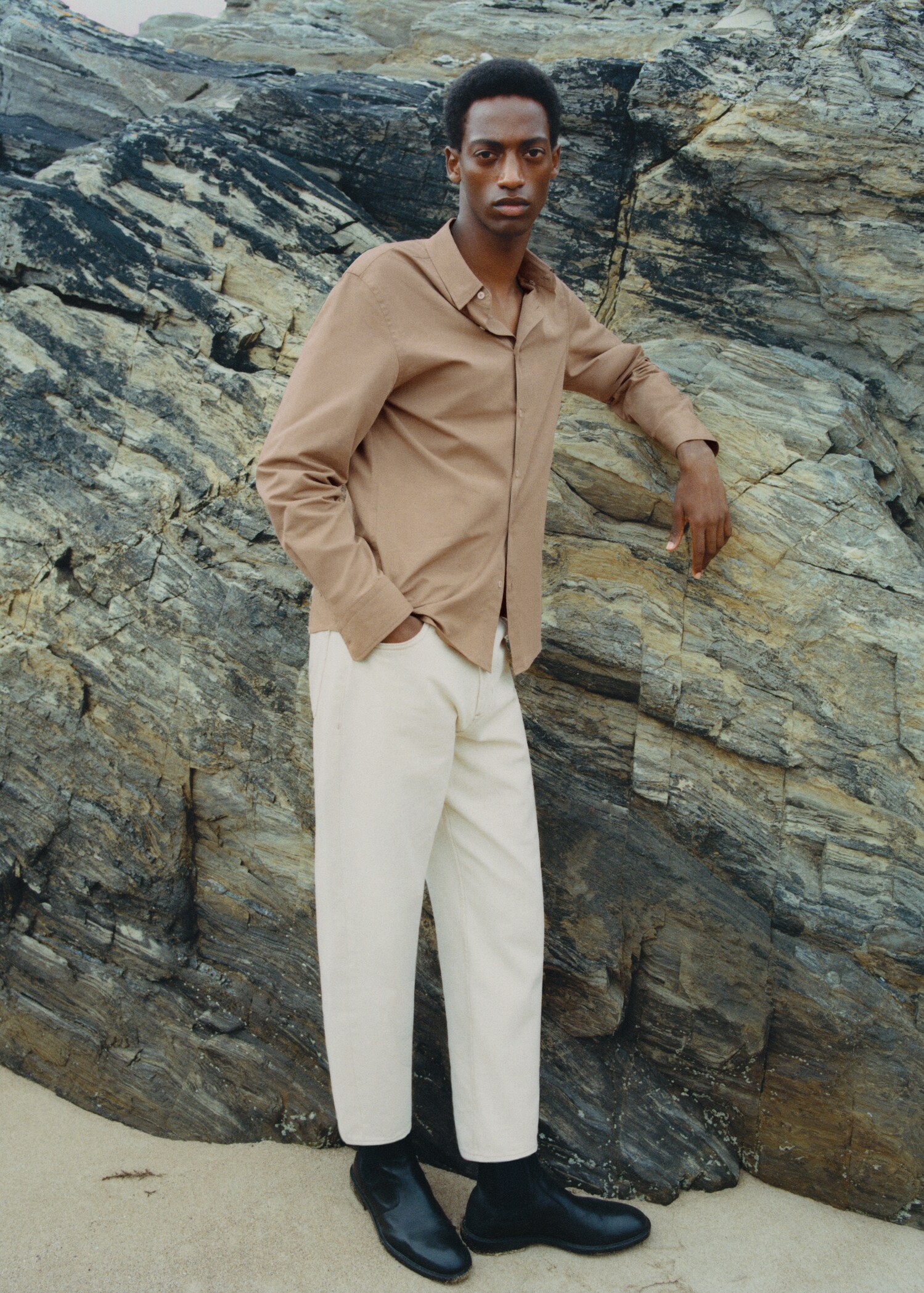 Regular-fit cotton lyocell shirt - Details of the article 5