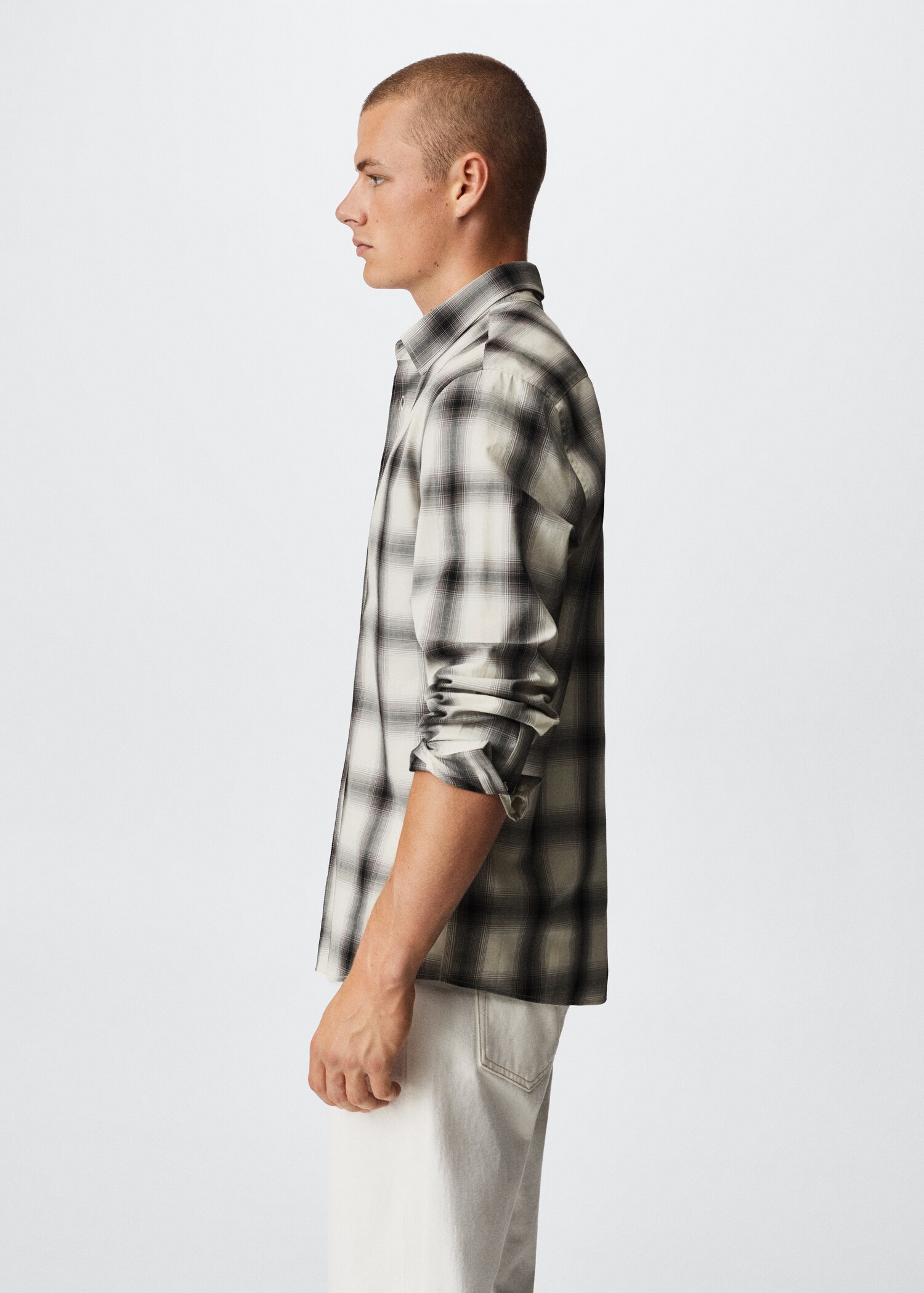 Regular fit check cotton shirt - Details of the article 2