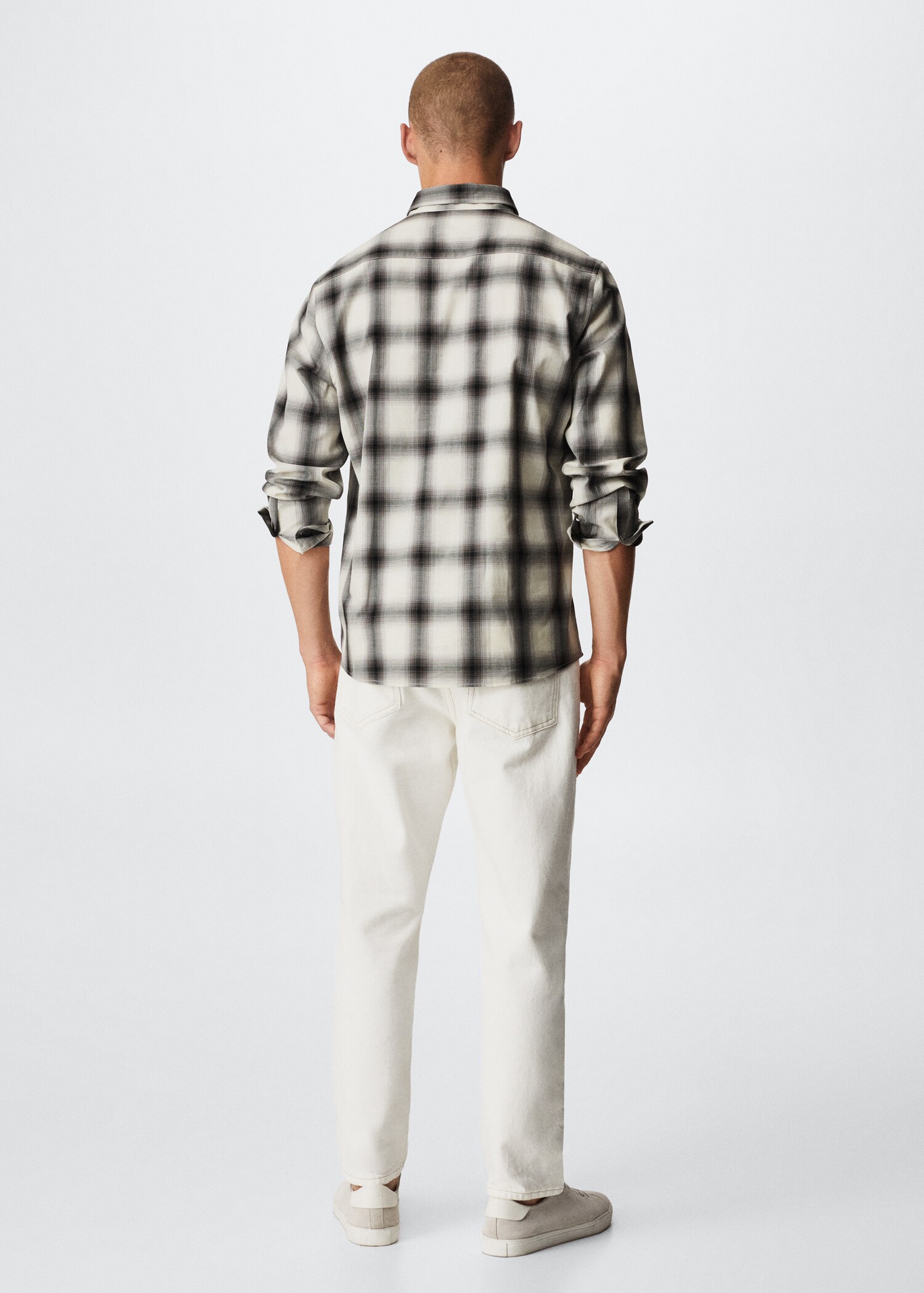 Regular fit check cotton shirt - Reverse of the article