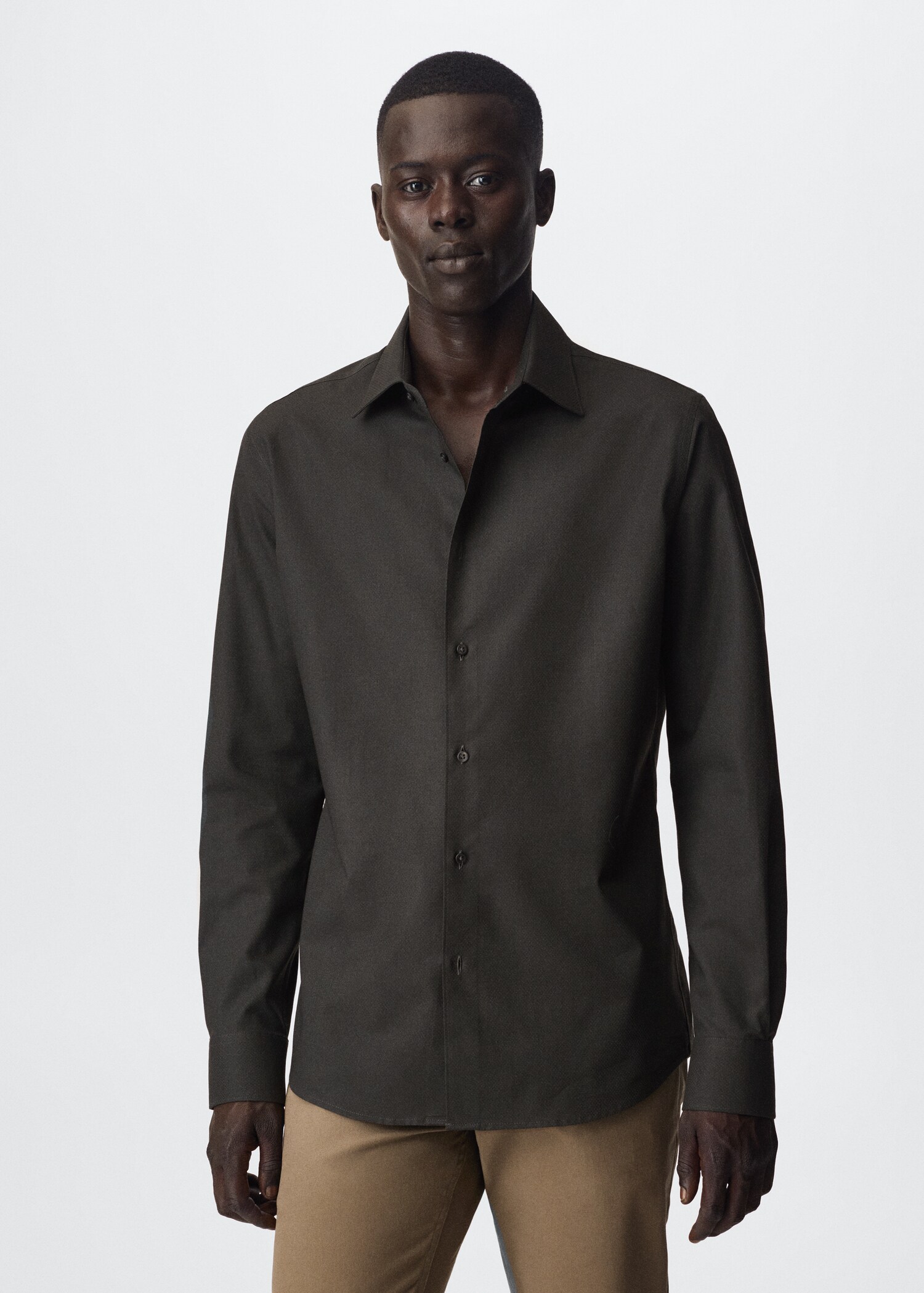 Slim fit cotton shirt - Medium plane