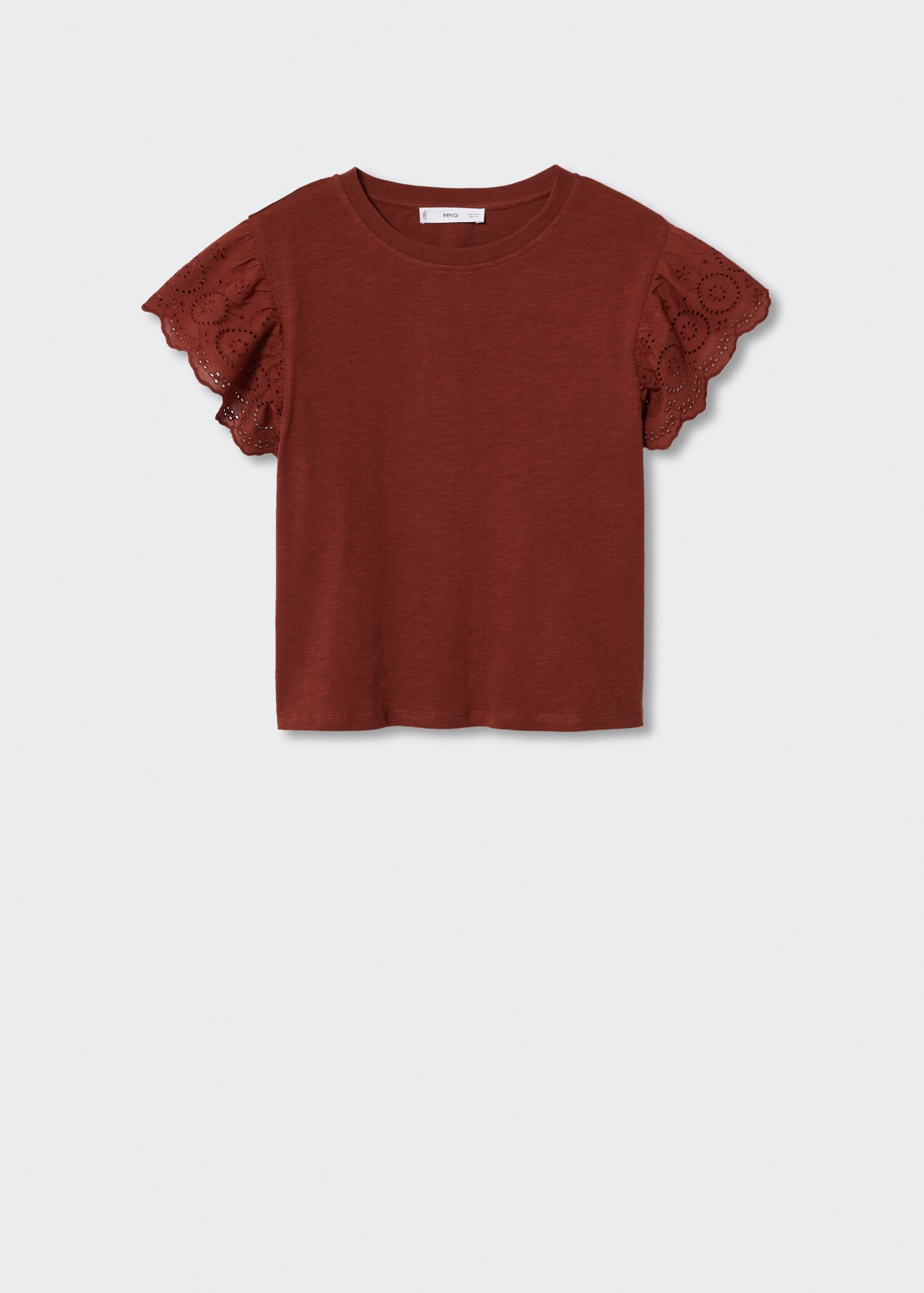Cotton t-shirt with openwork detail - Article without model
