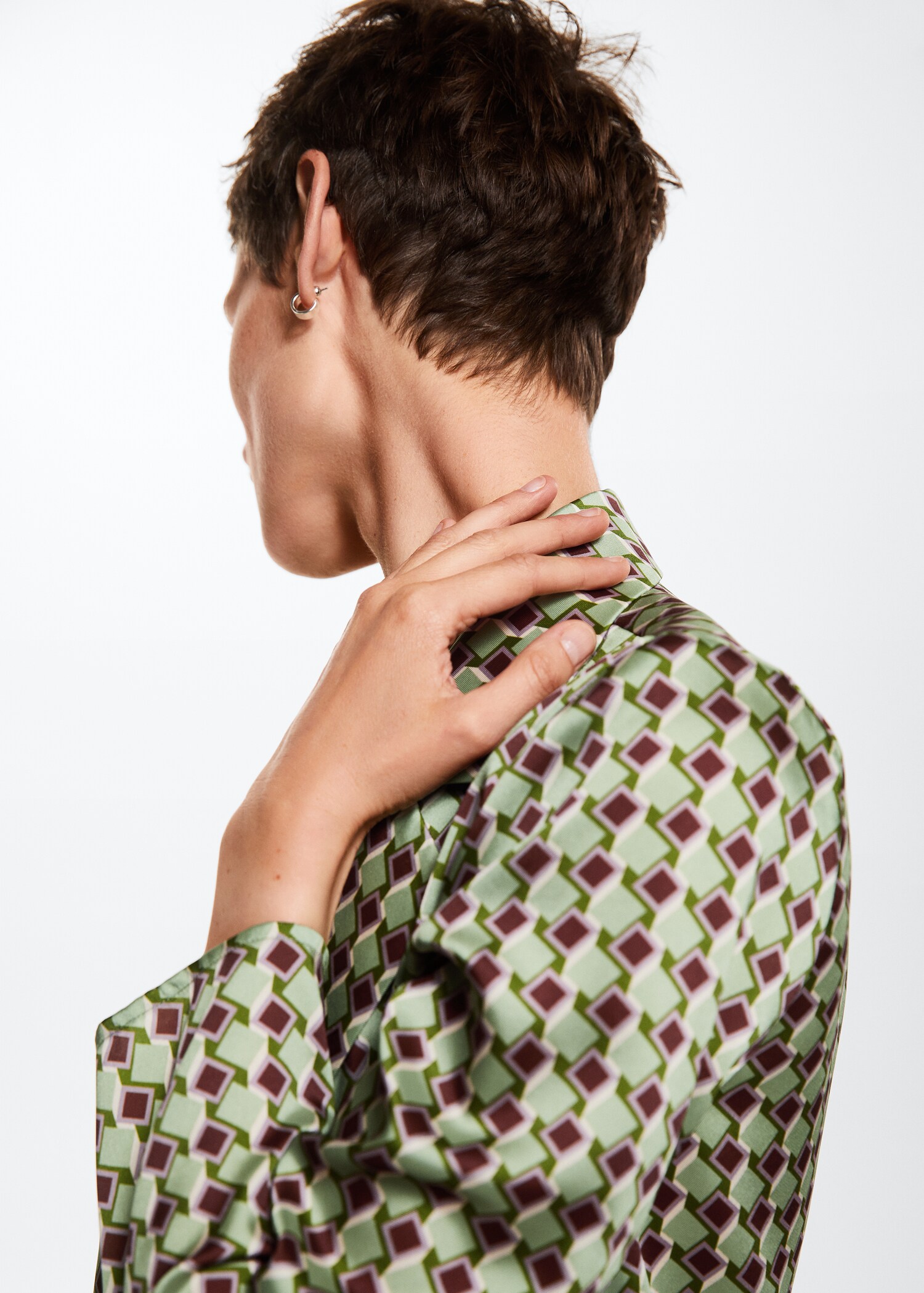Satin print shirt - Details of the article 1