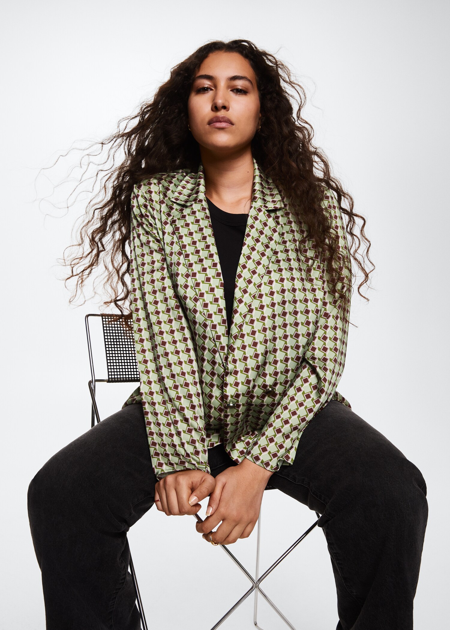 Satin print shirt - Details of the article 4