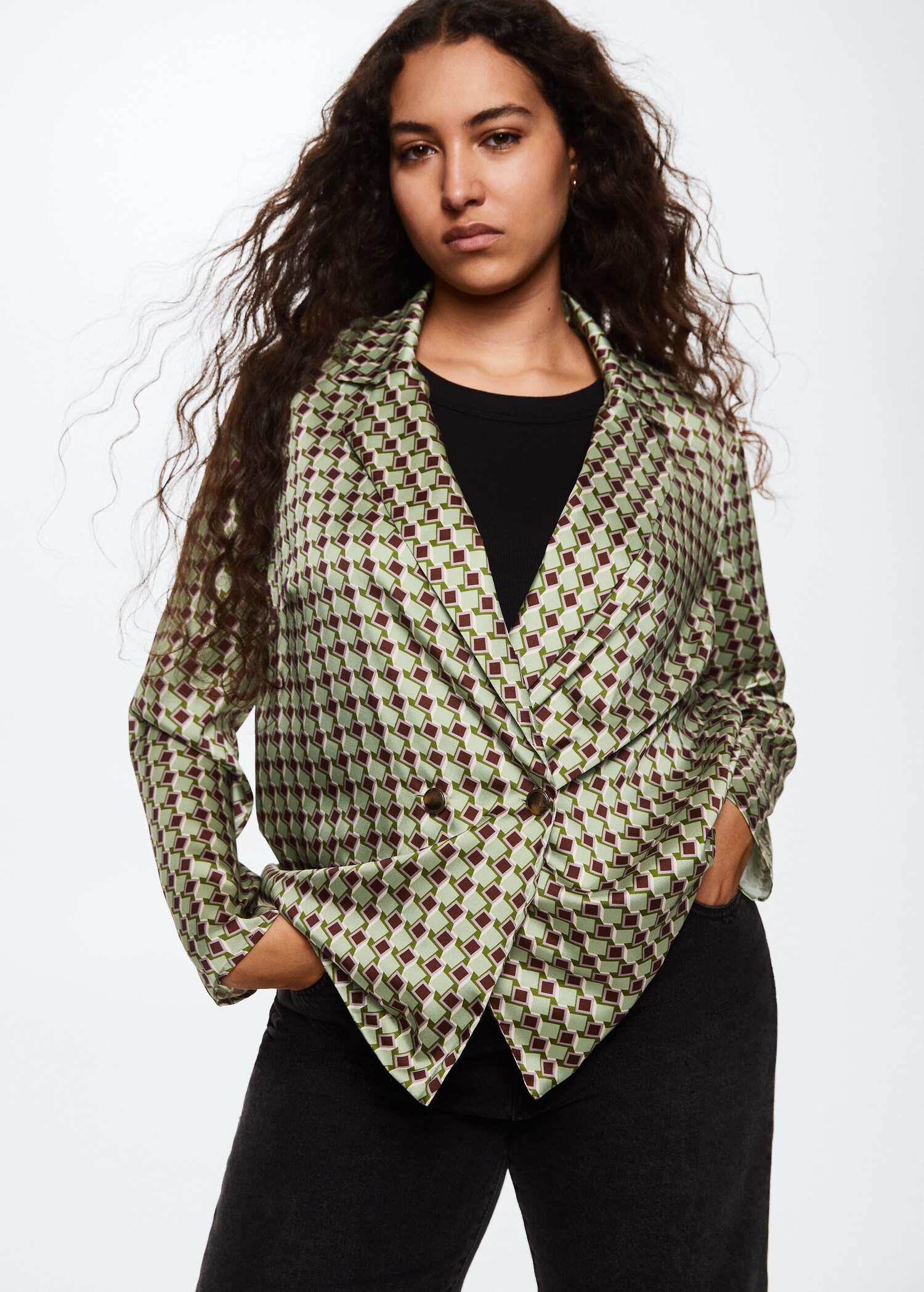 Satin print shirt - Details of the article 5