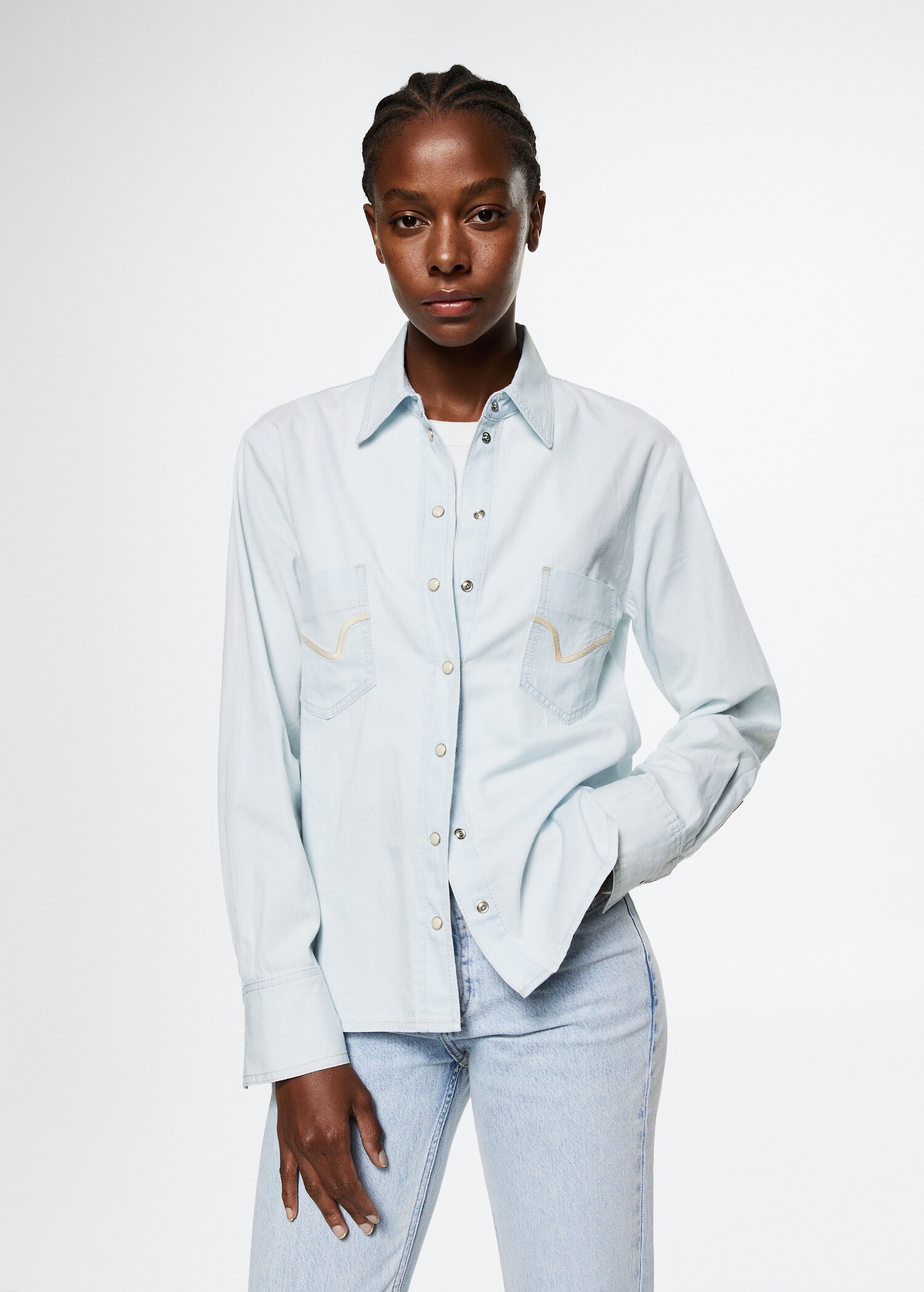 Camisa denim algodón - Plano medio