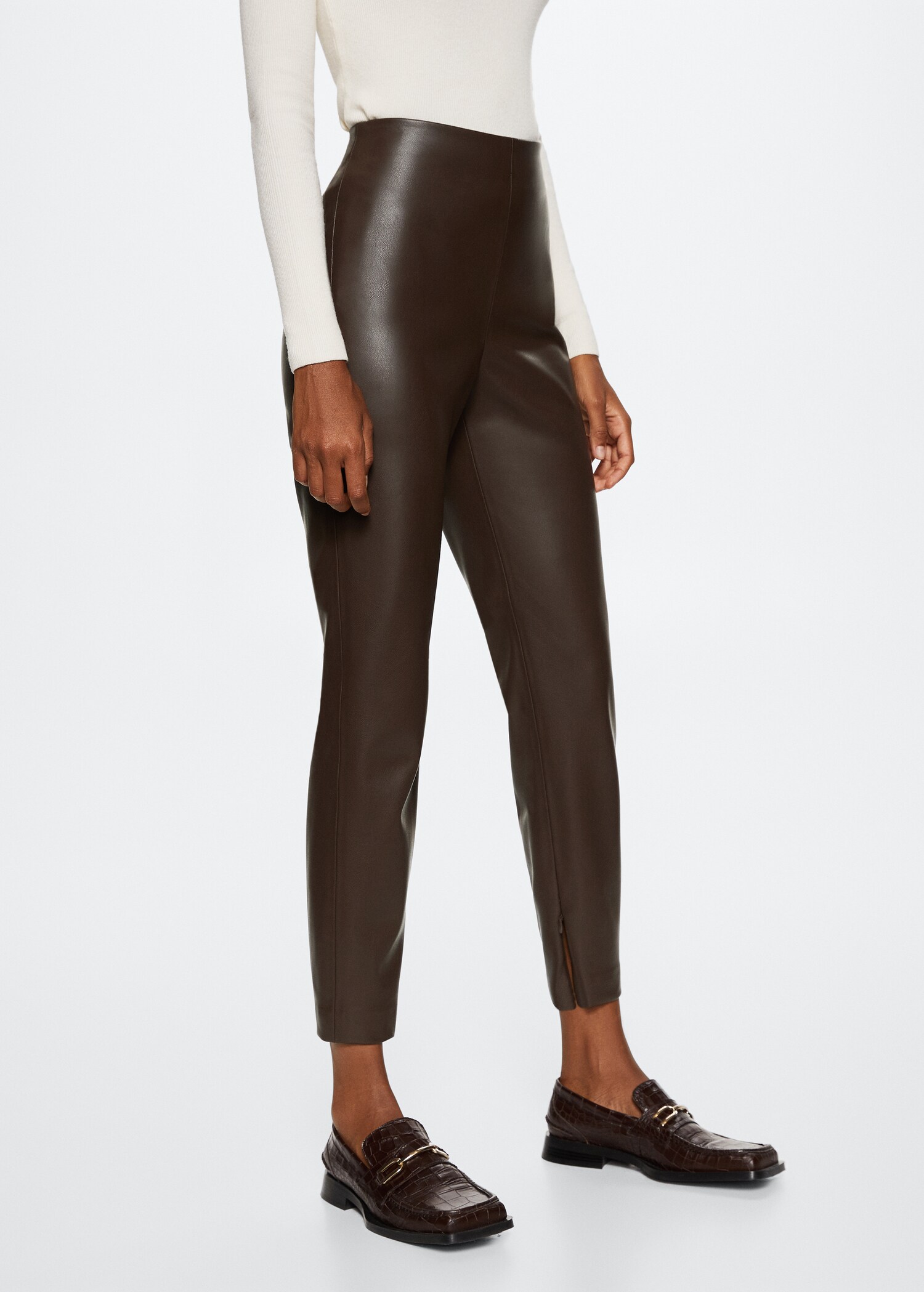 Leggings efecto piel aberturas - Plano medio
