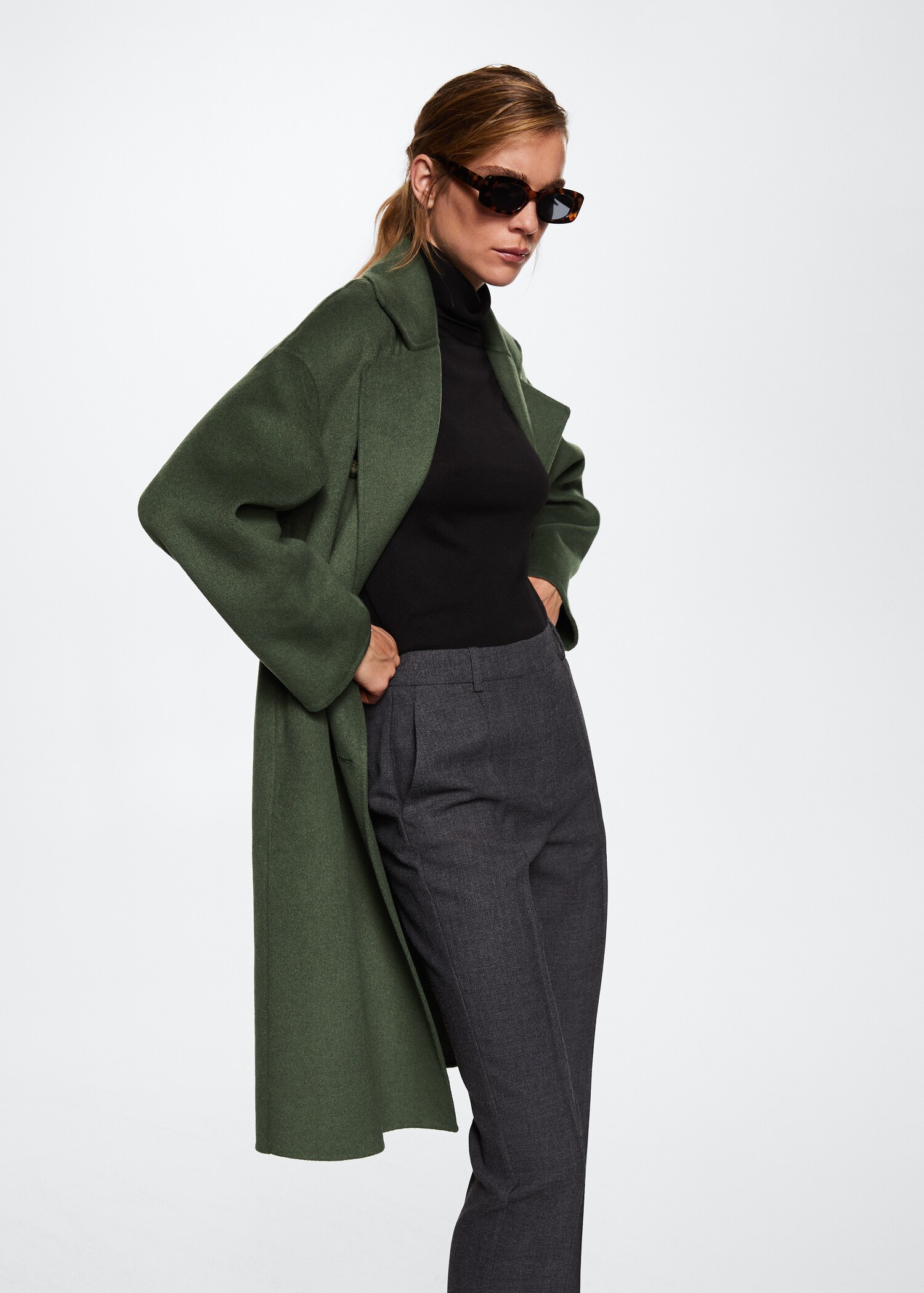 Sobretudo de lã oversize de estilo handmade - Pormenor do artigo 1