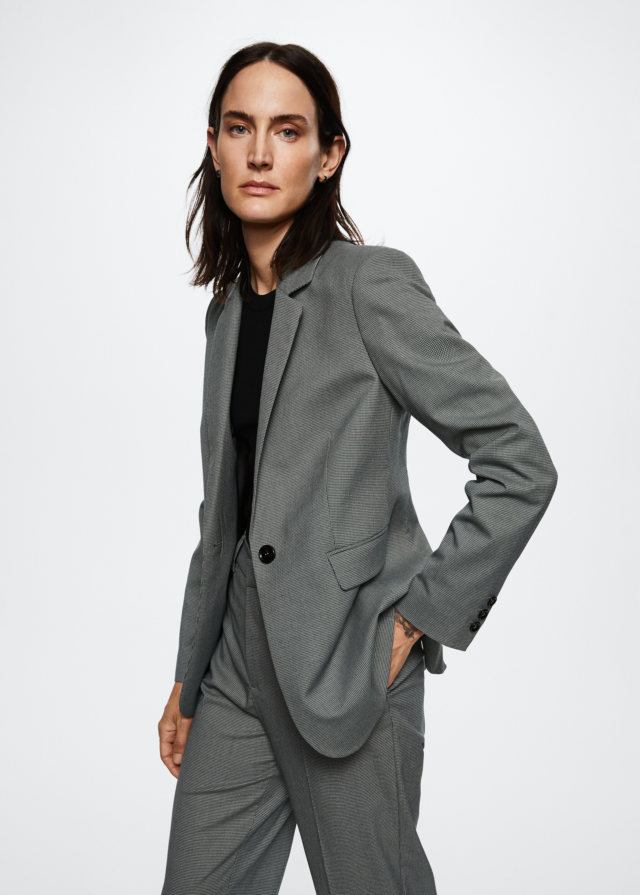 Patterned suit blazer - Medium plane