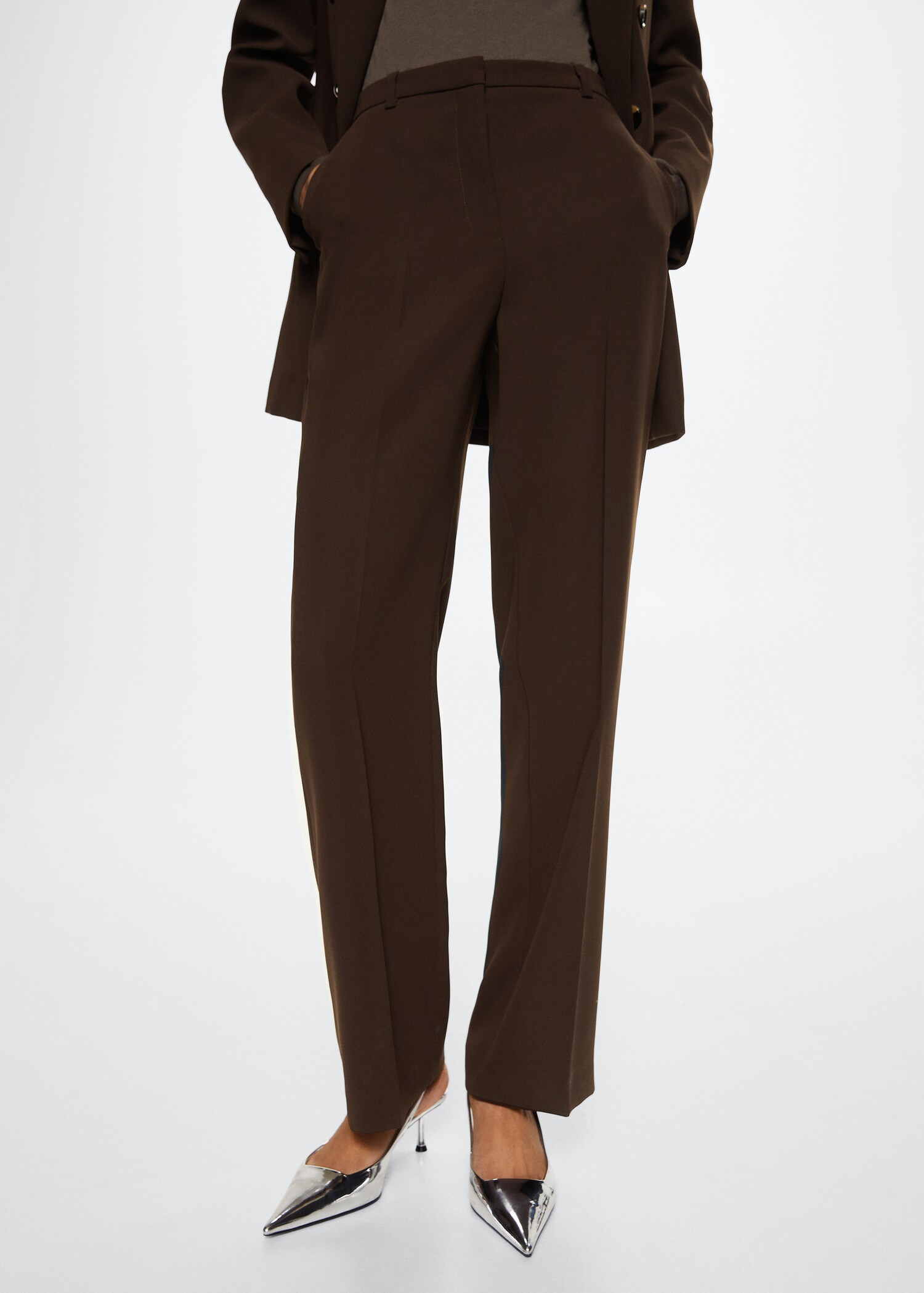 Straight suit trousers - Medium plane