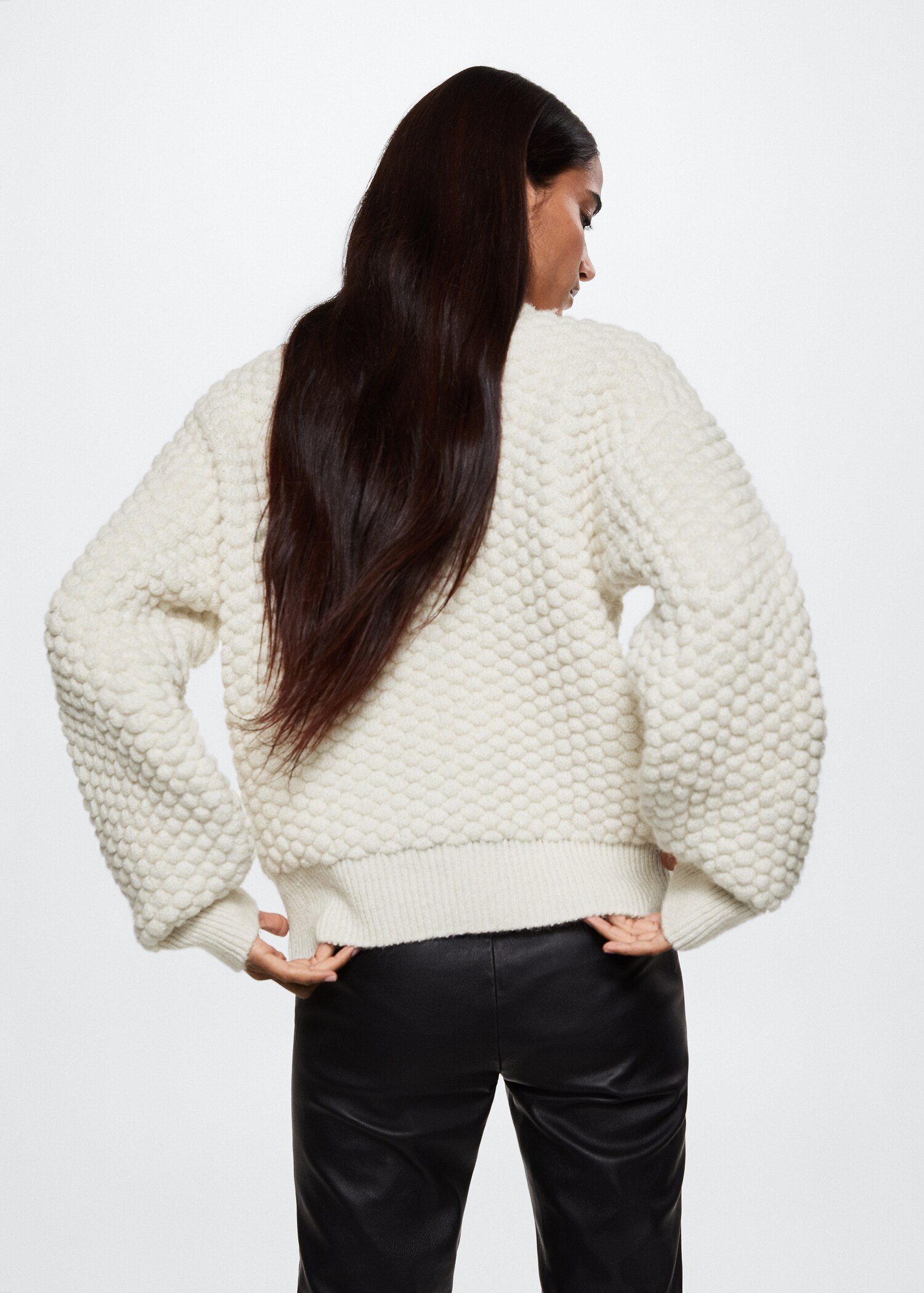 Texturierter Strickpullover - Rückseite des Artikels