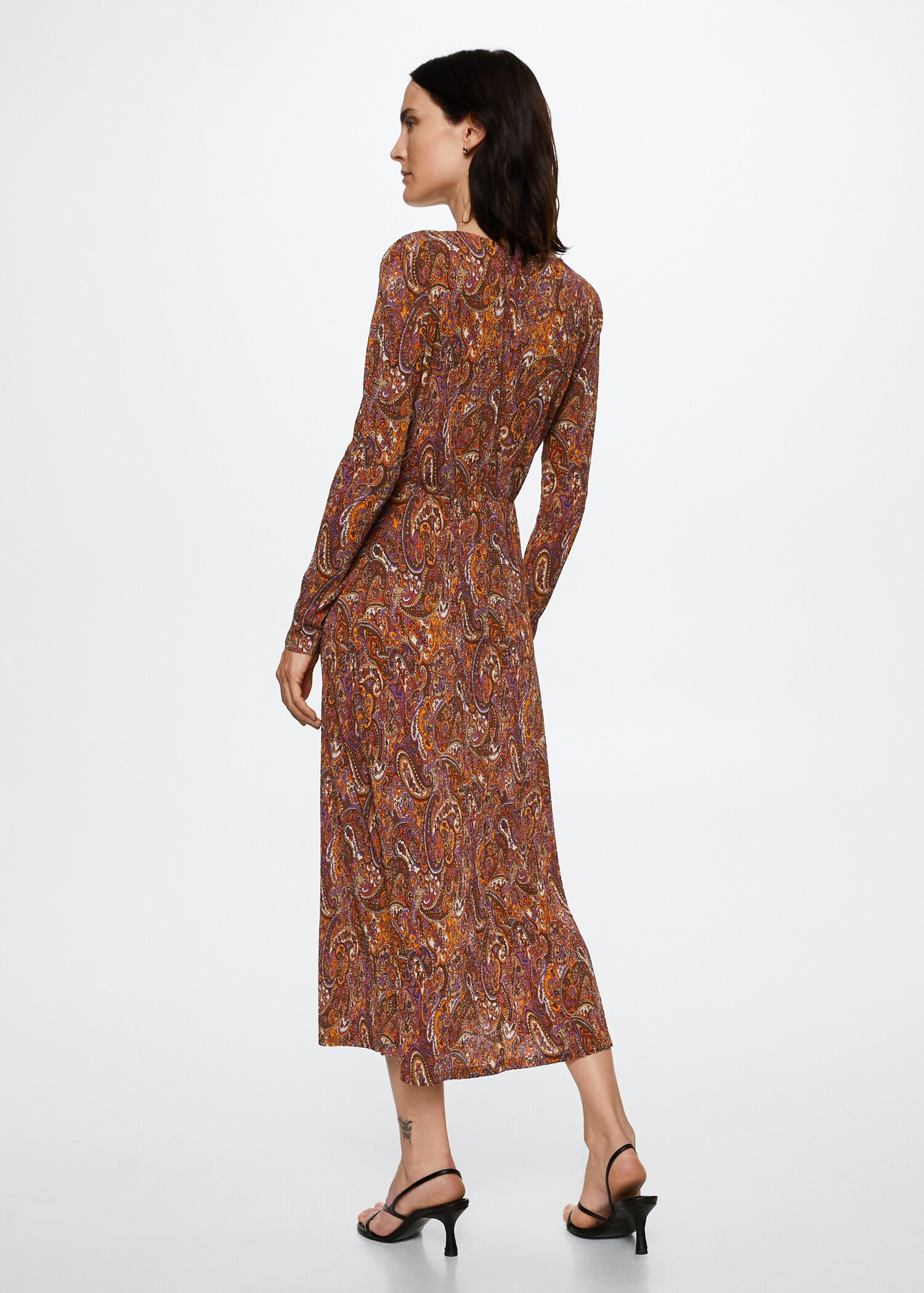 Printed textured dress - Reverse of the article
