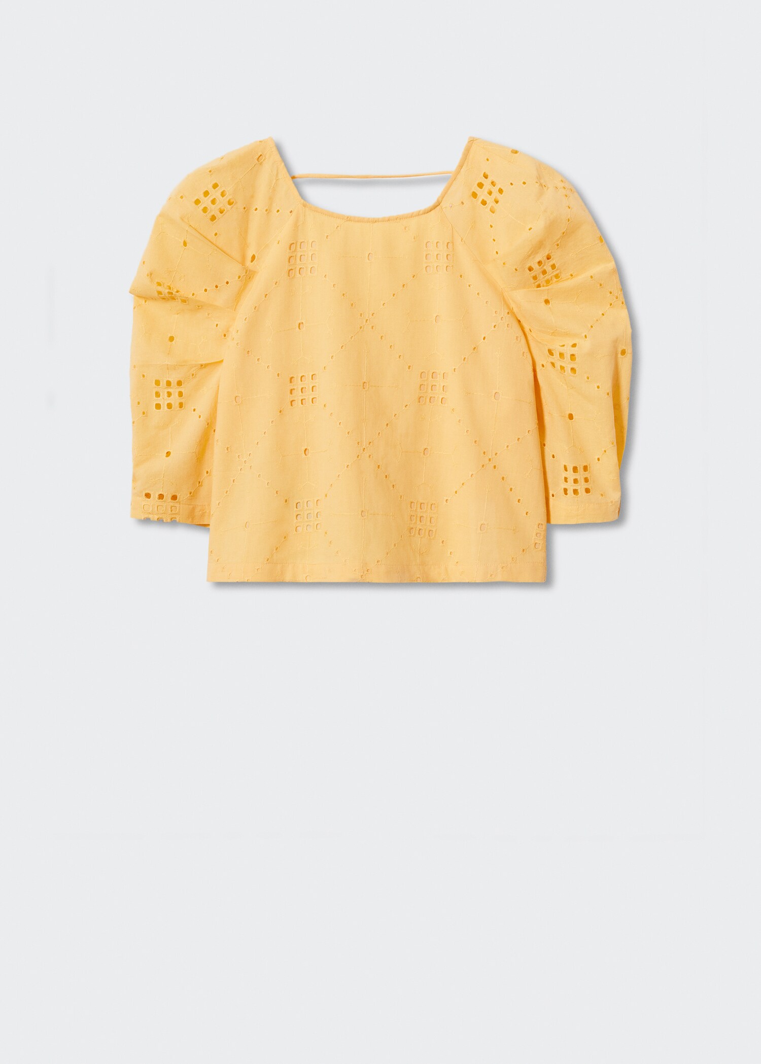 Puff-sleeved cropped blouse - Article without model