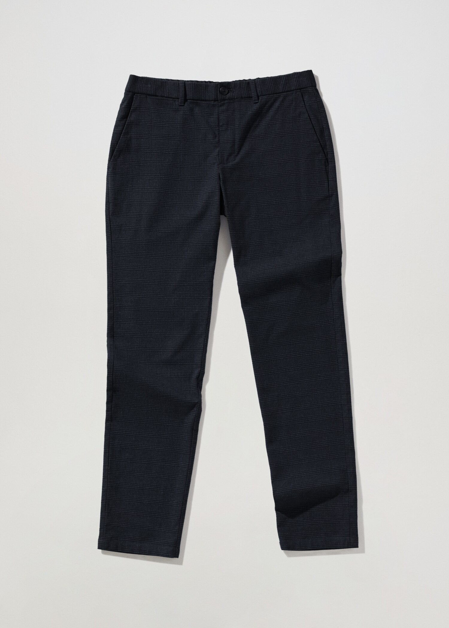 Calças slim fit de algodão aos quadrados - Artigo sem modelo