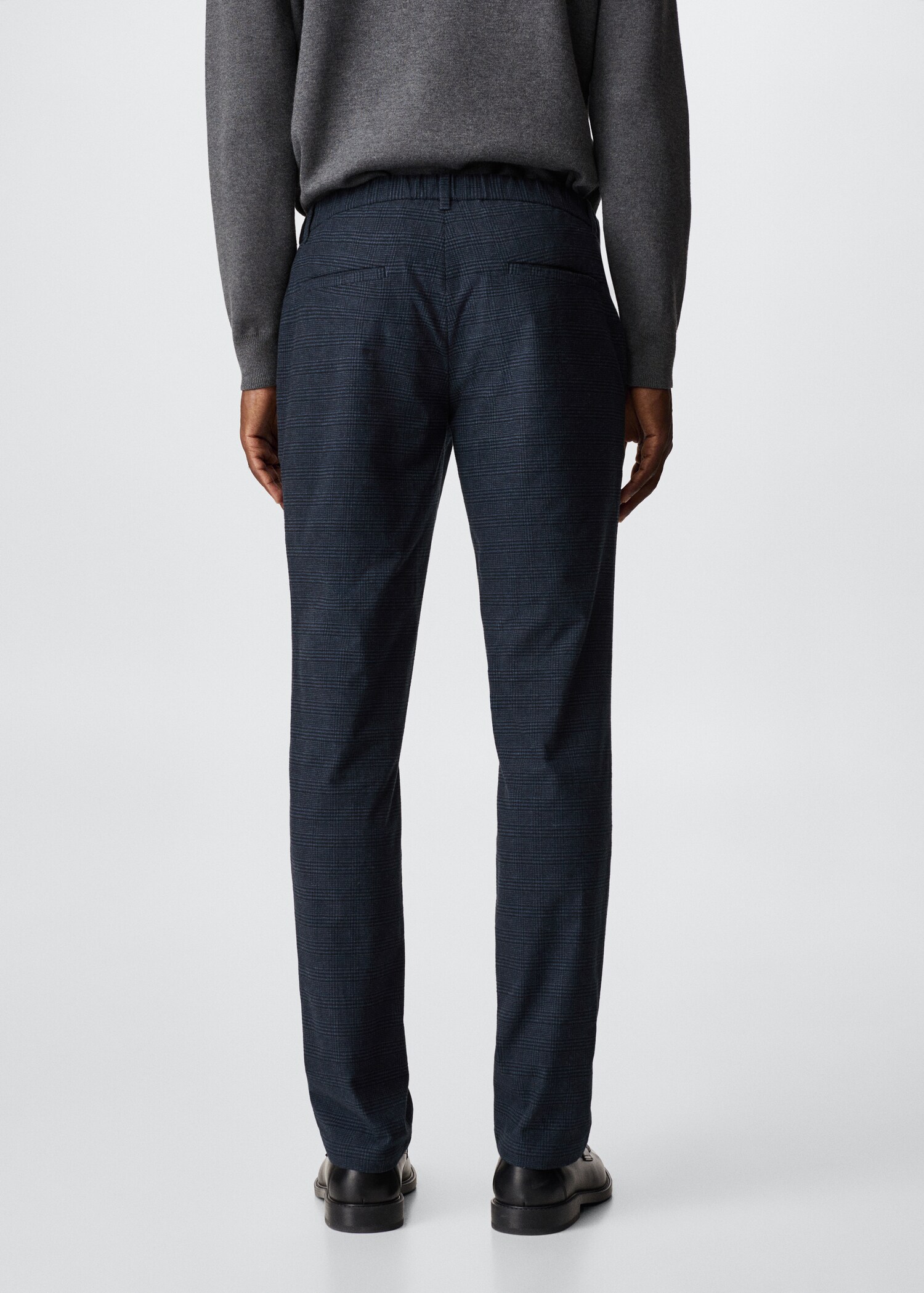 Calças slim fit de algodão aos quadrados - Verso do artigo