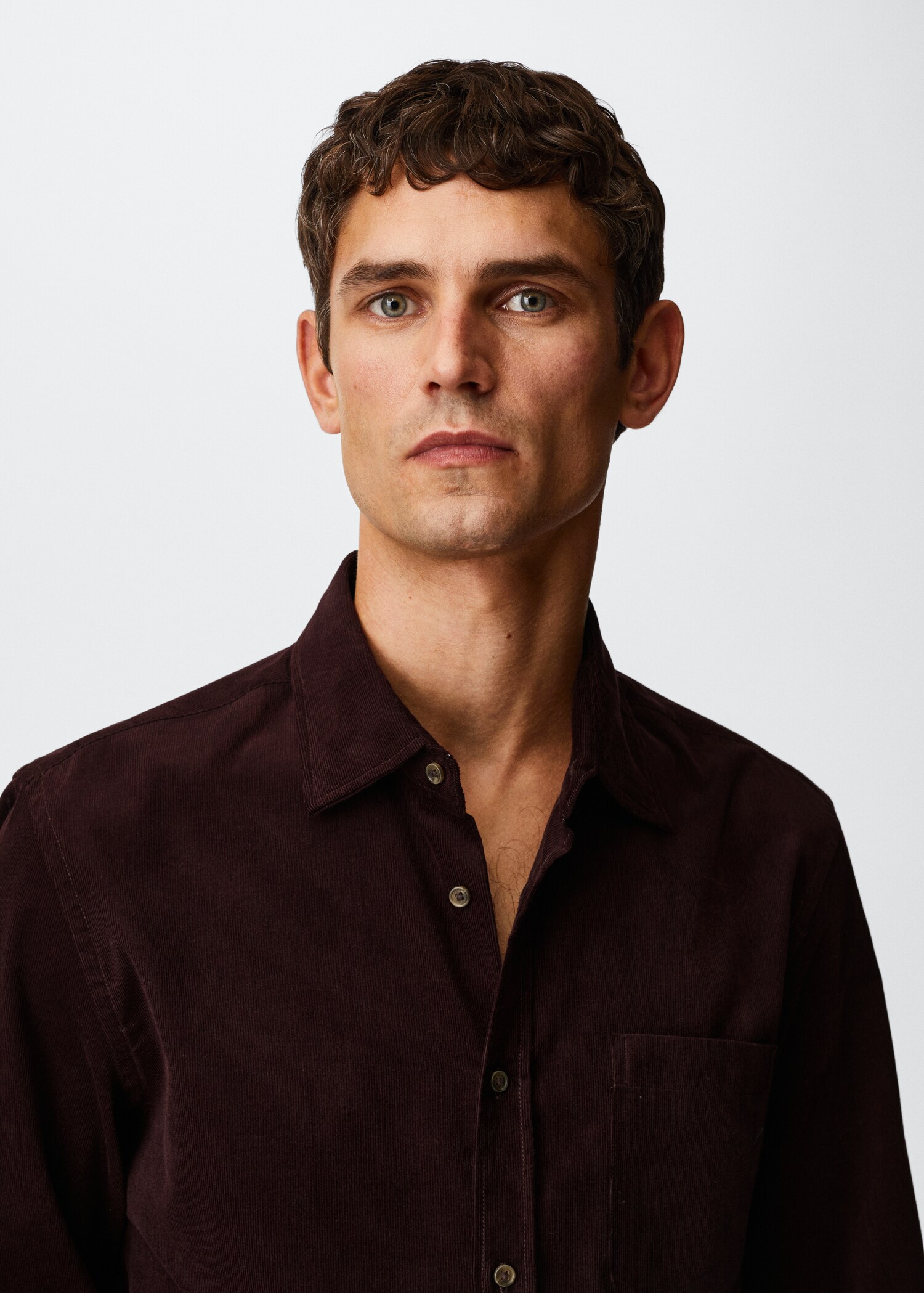 Regular fit micro corduroy shirt - Details of the article 4
