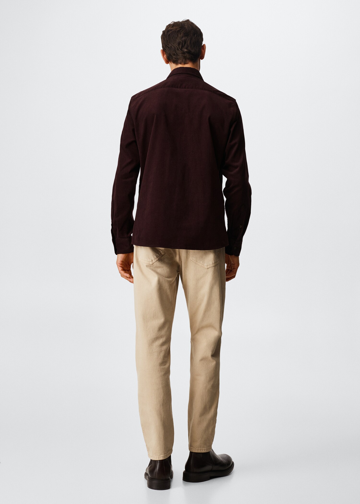 Regular fit micro corduroy shirt - Reverse of the article