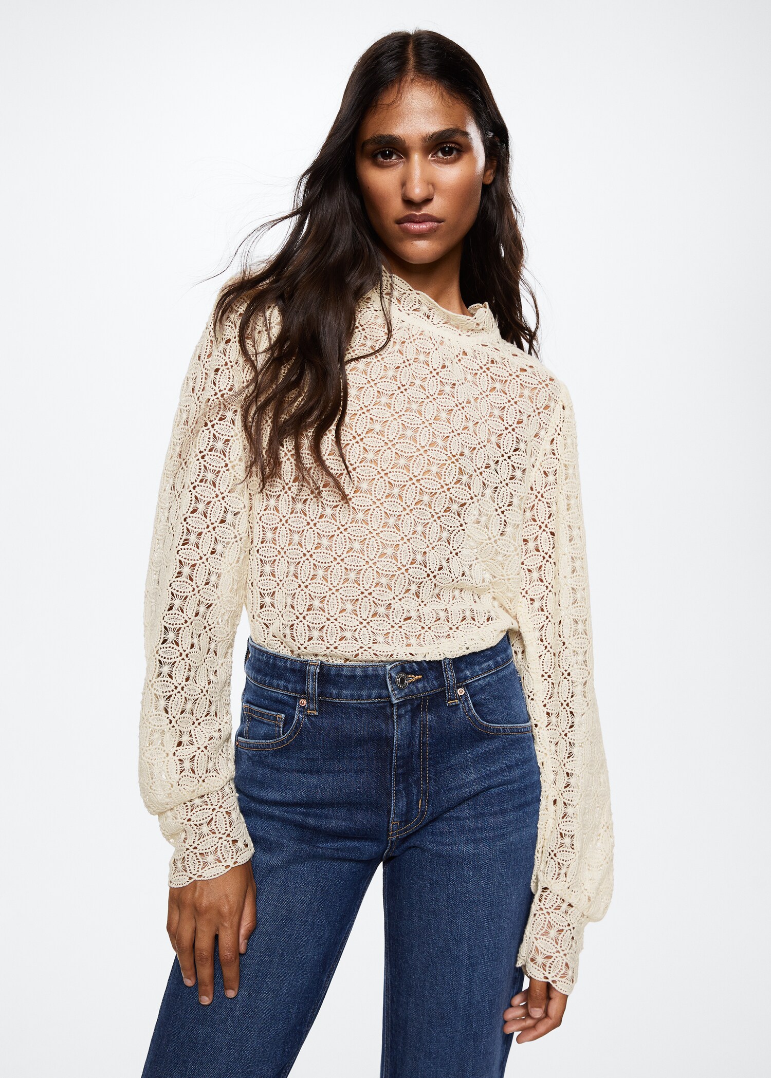 Guipure cotton blouse - Medium plane